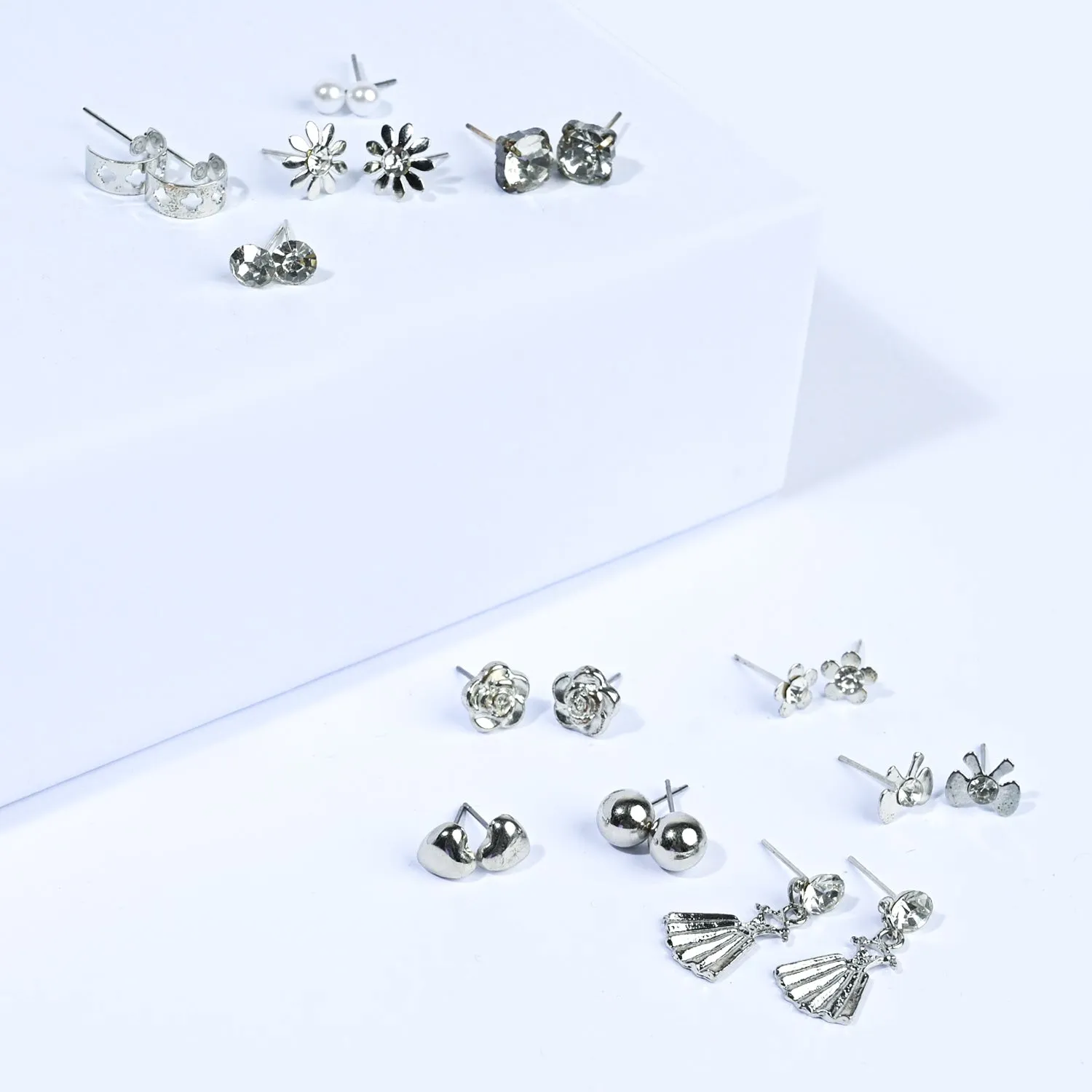 12 Pairs Charming Ears Studs/Tops For Girls