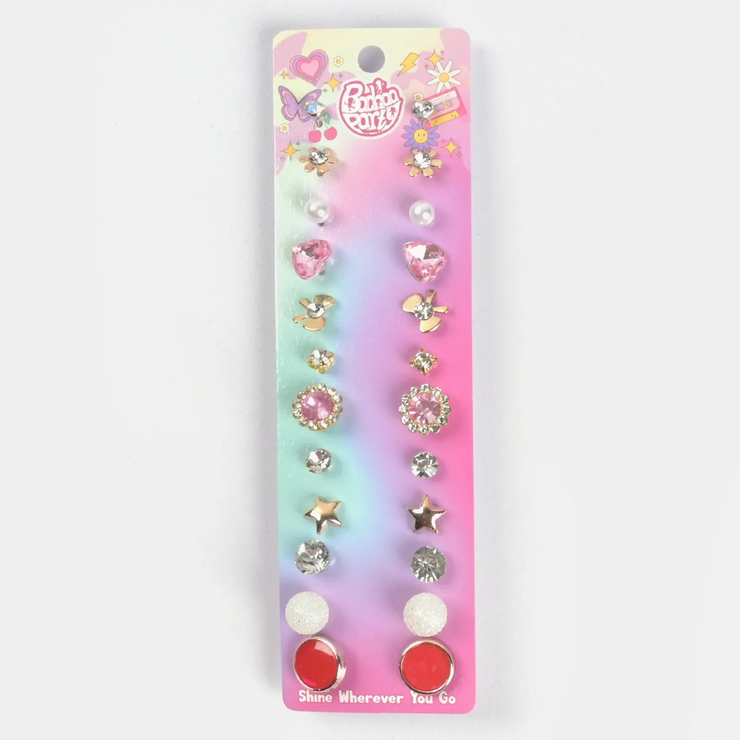 12 Pairs Charming Ears Studs/Tops For Girls