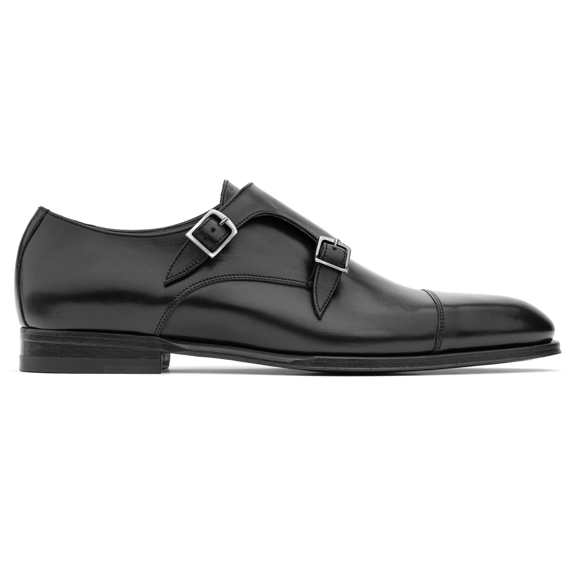 Addison Black Calf Double Buckle Monkstrap