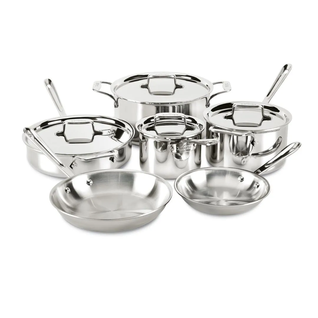 All-Clad d5 10 Piece 5 Ply Bonded Cookware Set, Polished Stainless Steel