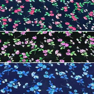 All Over Blossoms Viscose Challis Fabric