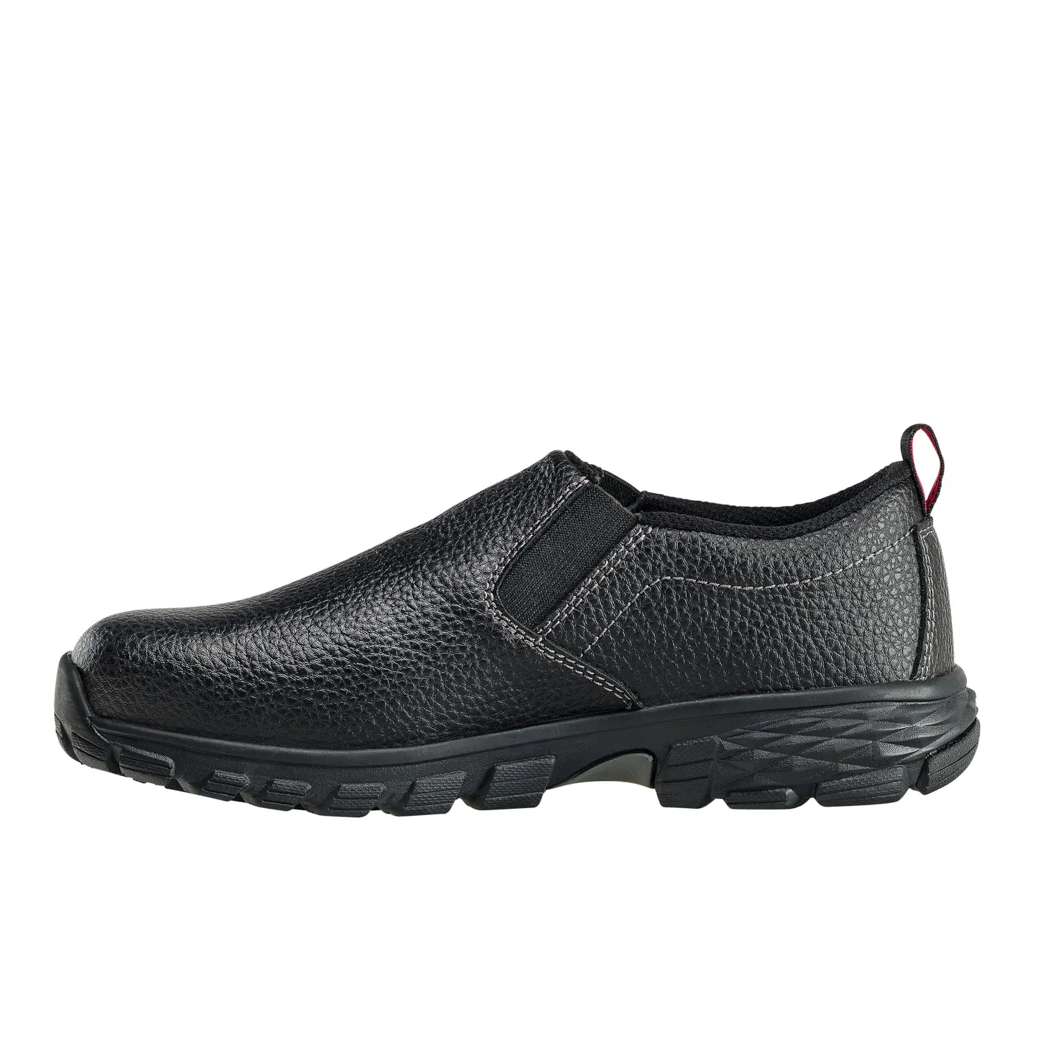 Avenger Mens Flight Black Leather Slip-On Shoes