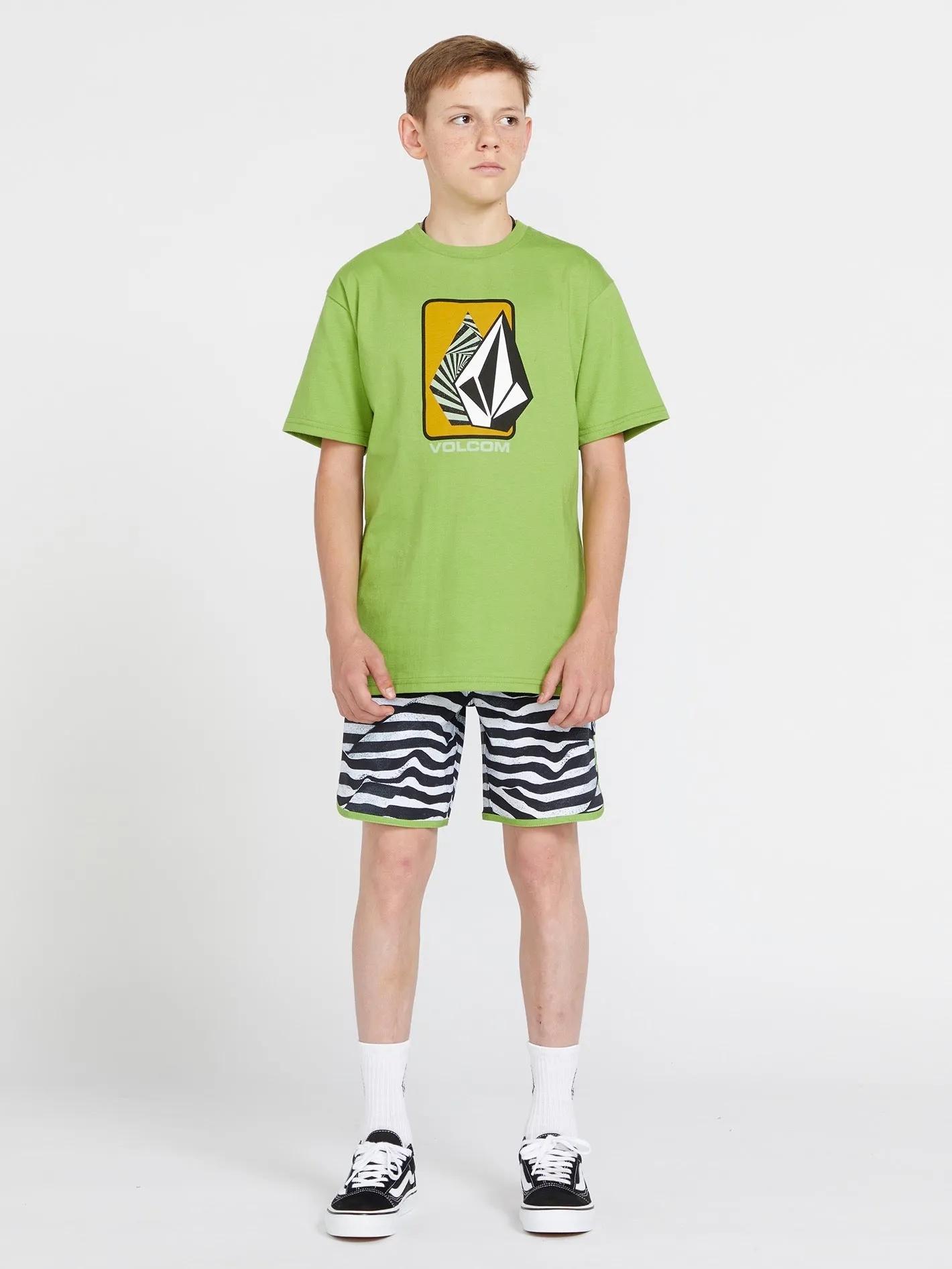 Big Boys Ramp Stone Geo Short Sleeve Tee - Seaweed Green