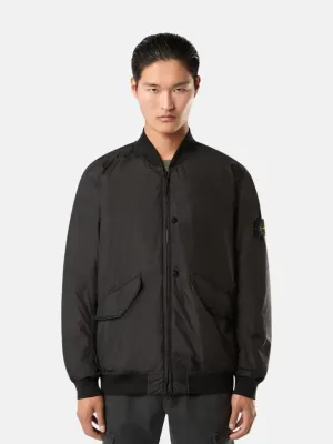 Black Wind-Resistant Bomber Jacket