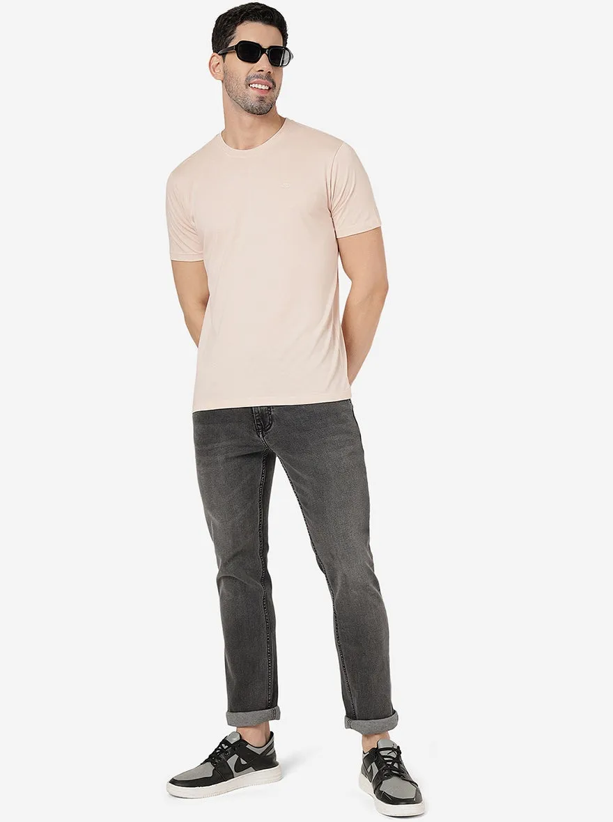 Charcoal Grey Solid Straight Fit Jeans | Greenfibre