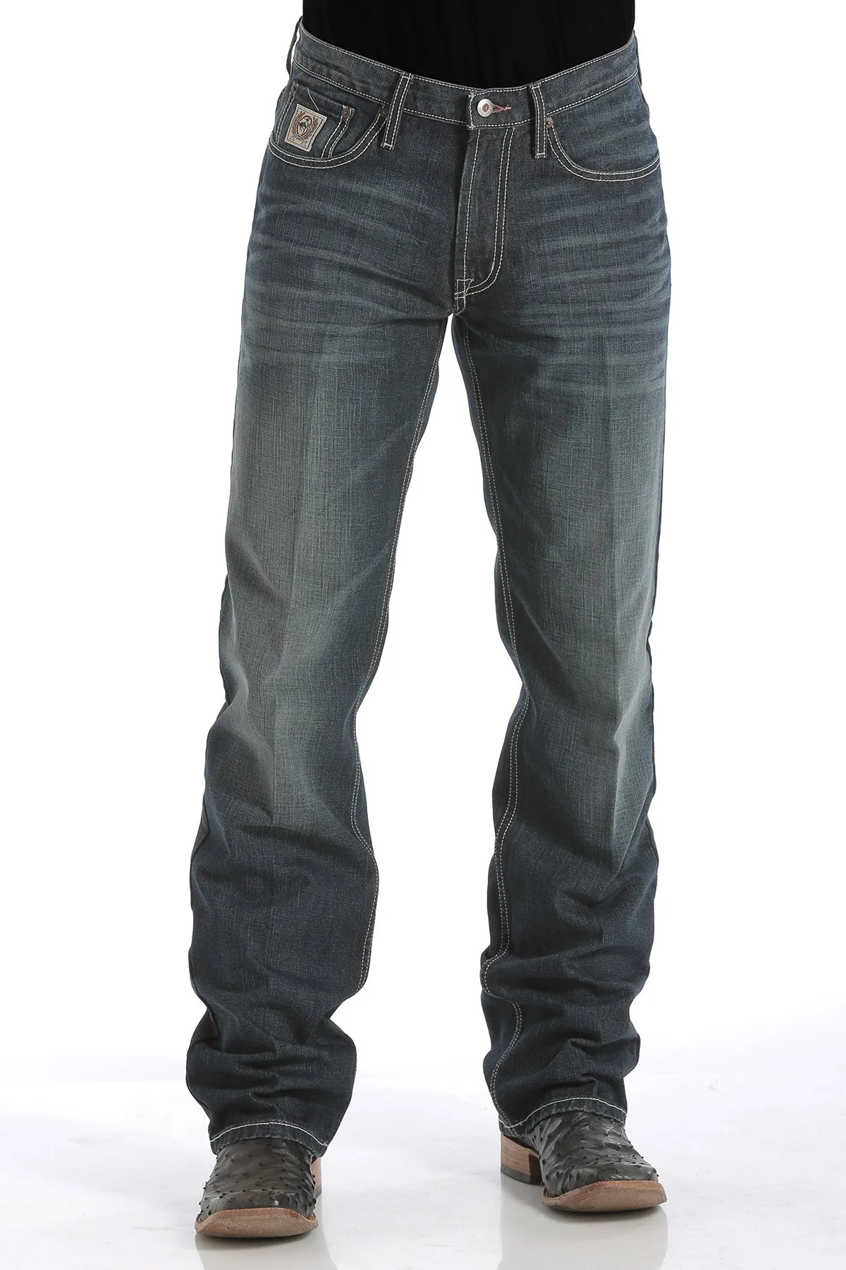 Cinch Men's White Label Relaxed Straight in Dark Stonewash