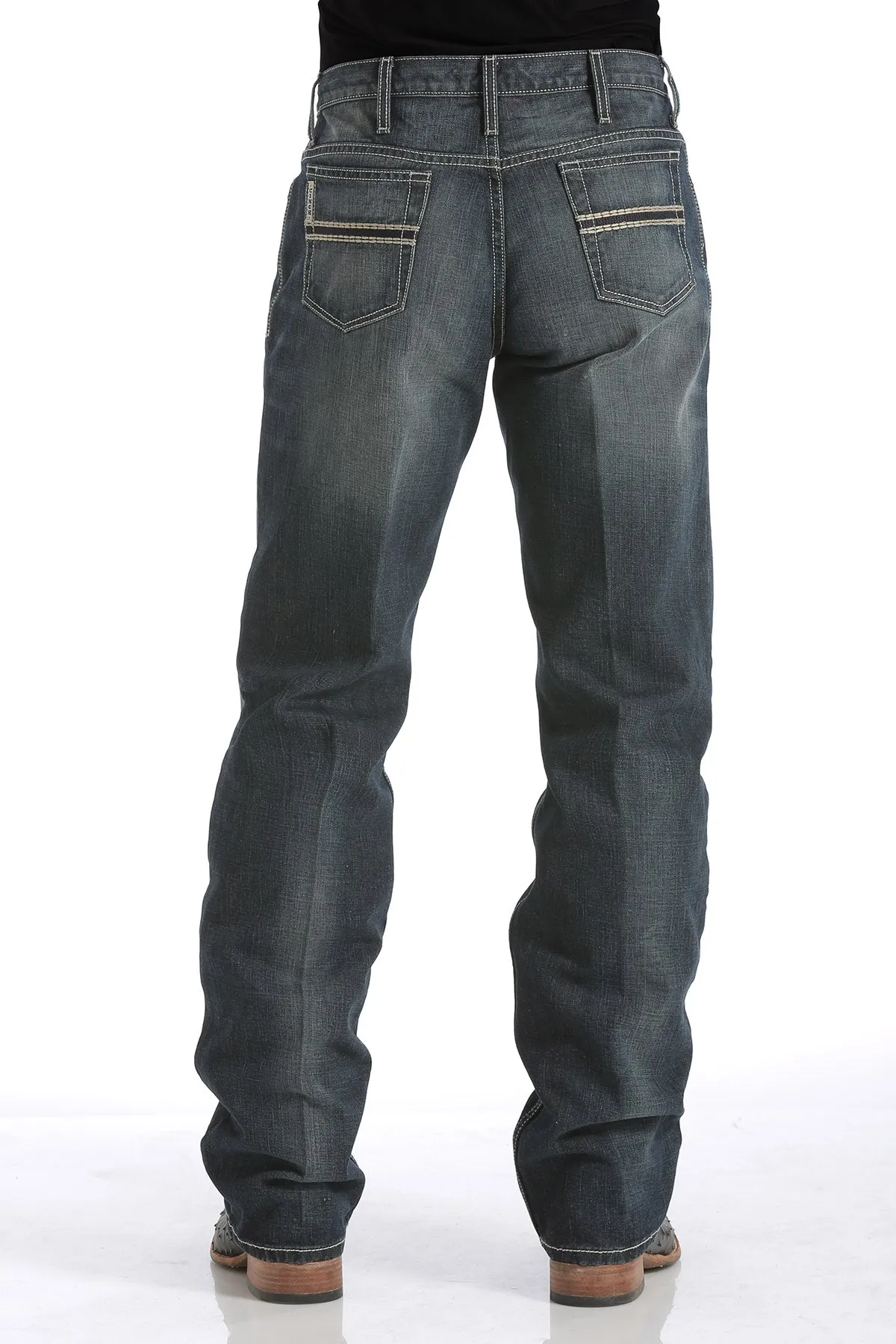 Cinch Men's White Label Relaxed Straight in Dark Stonewash