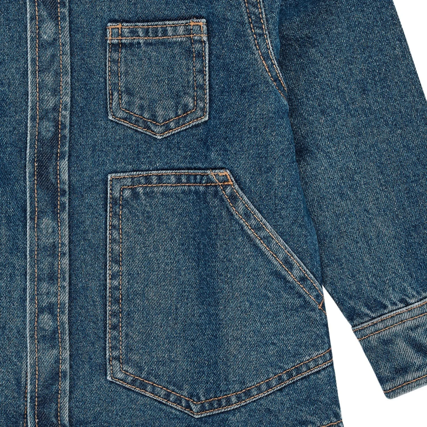 Copenhagen Colors Indigo Blue Washed Organic Jeans Jacket