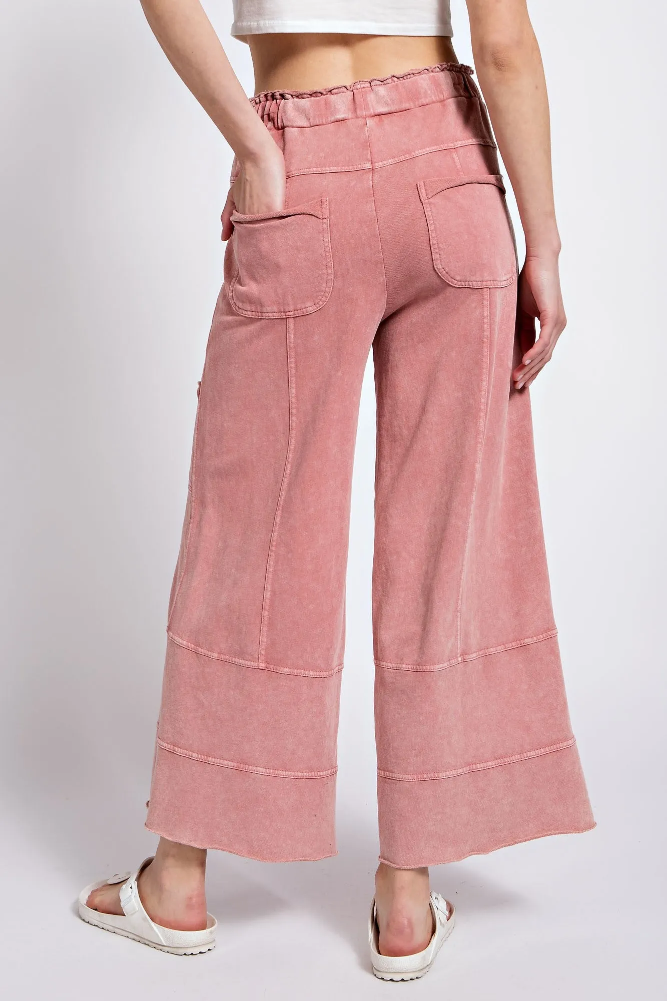 Cropped Knit Pants Mauve