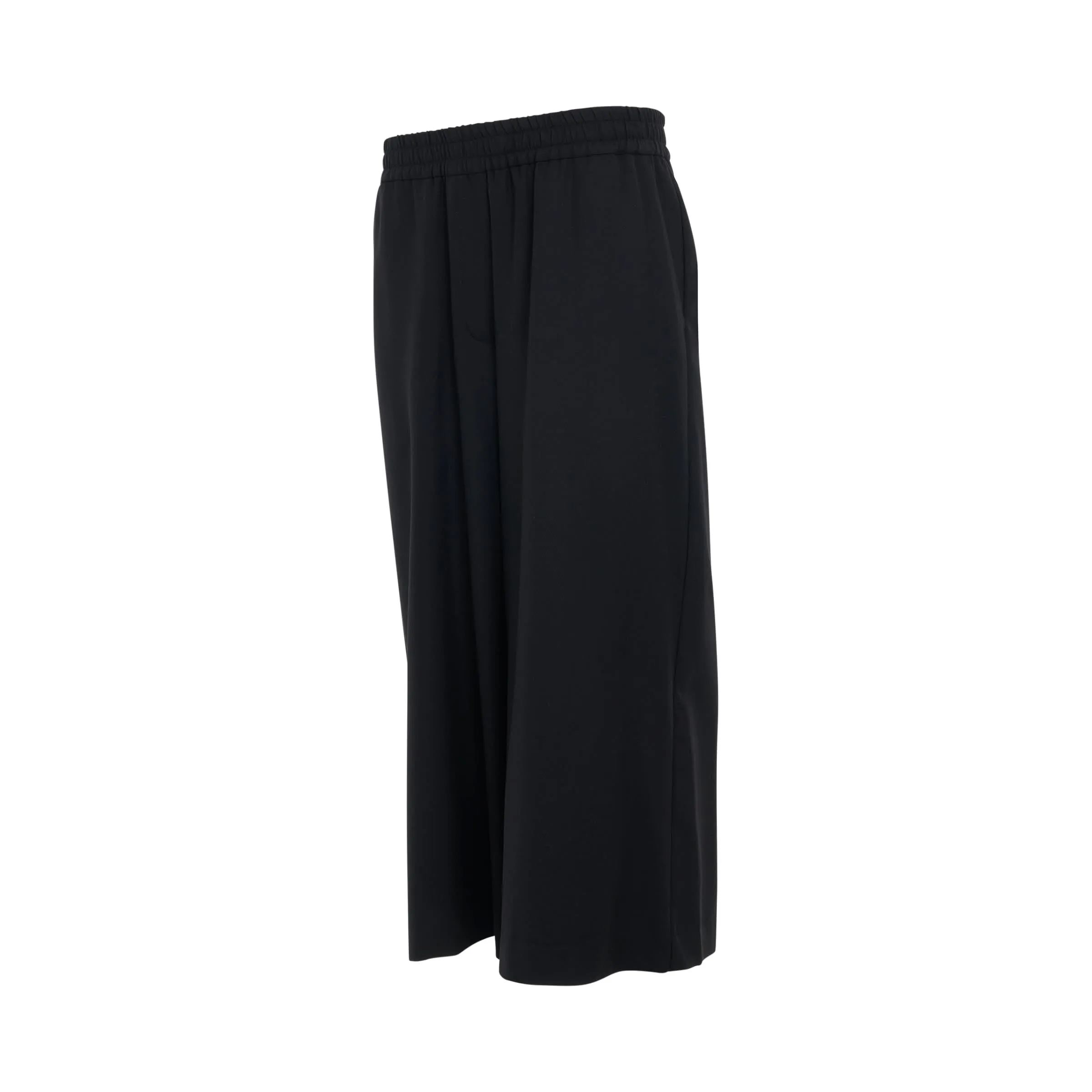 Cropped Wool Trousers in Black