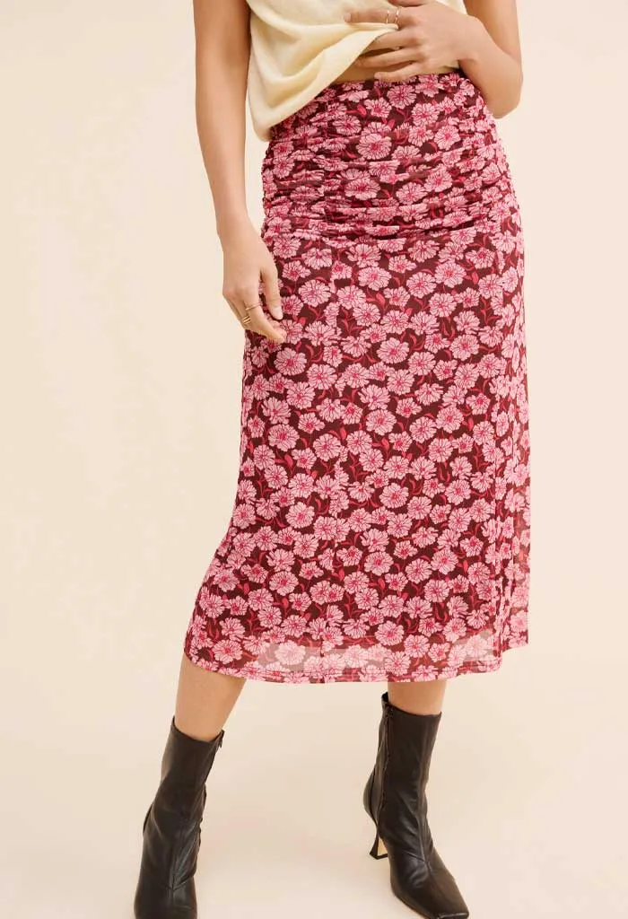 Dakota Mesh Midi Skirt-Carnation Ditzy