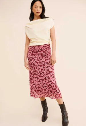 Dakota Mesh Midi Skirt-Carnation Ditzy