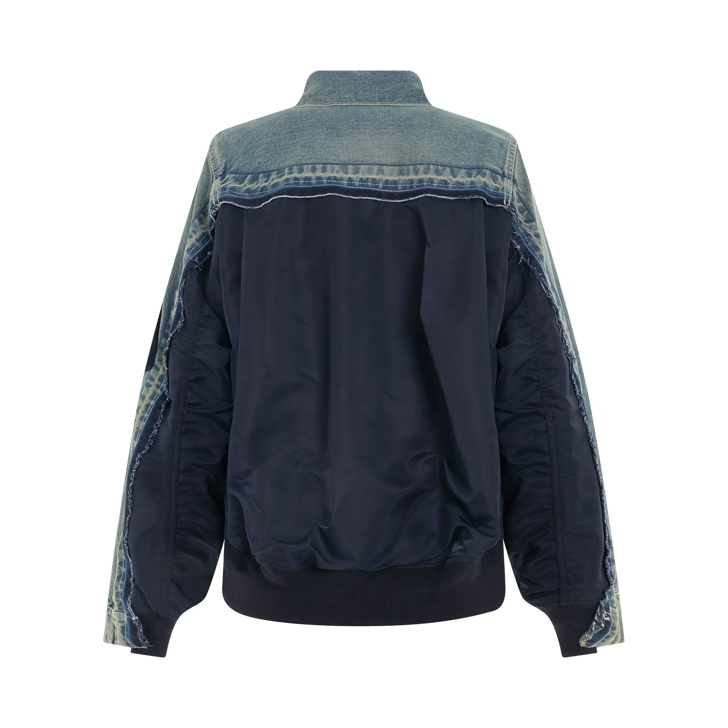 Denim & Nylon Twill Jacket in Light Blue