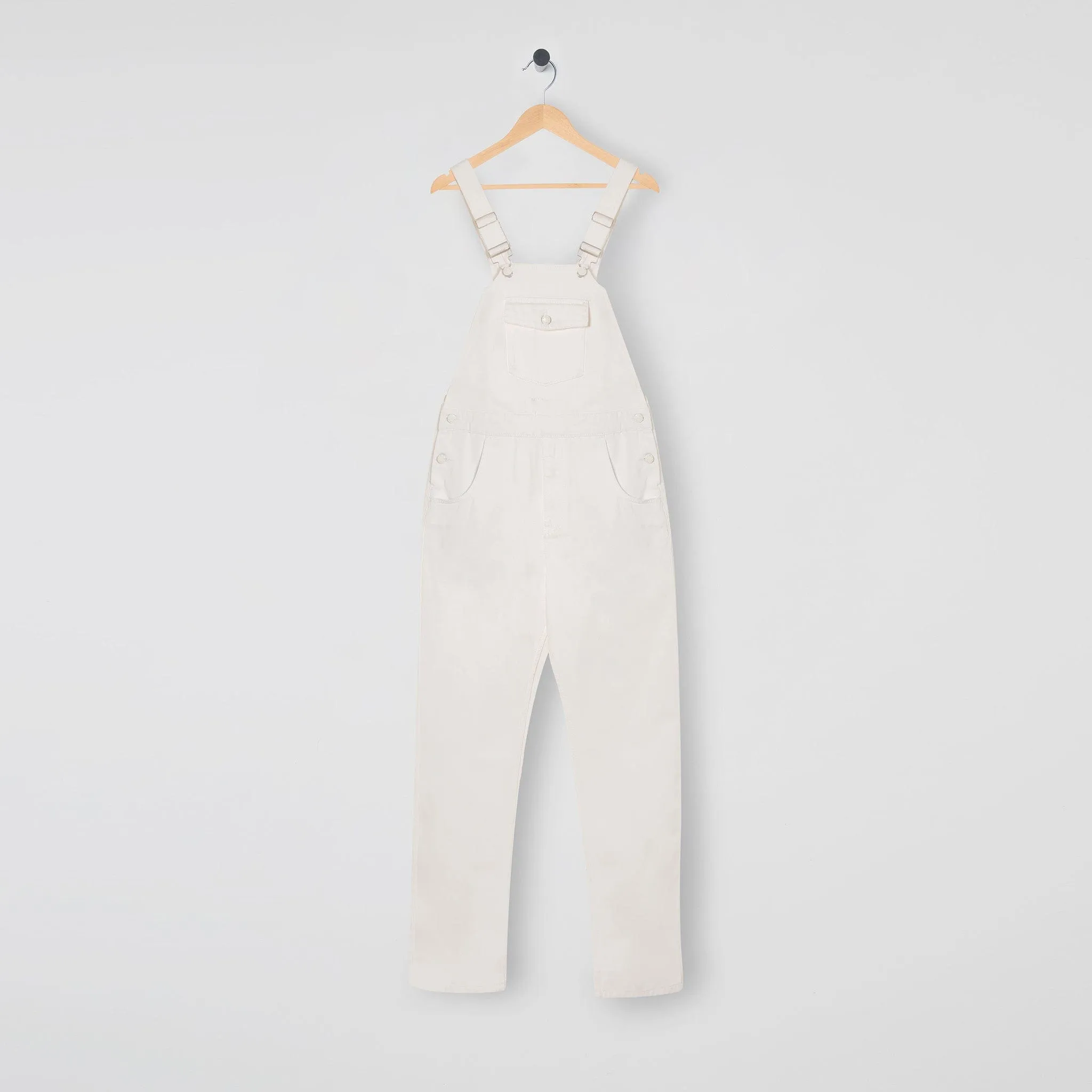 Denim Bib & Brace Dungaree White