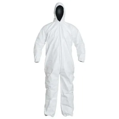 DuPont™ Tyvek® IsoClean® Coverall with Attached Hood, White, Medium, IC180SWHMD002500