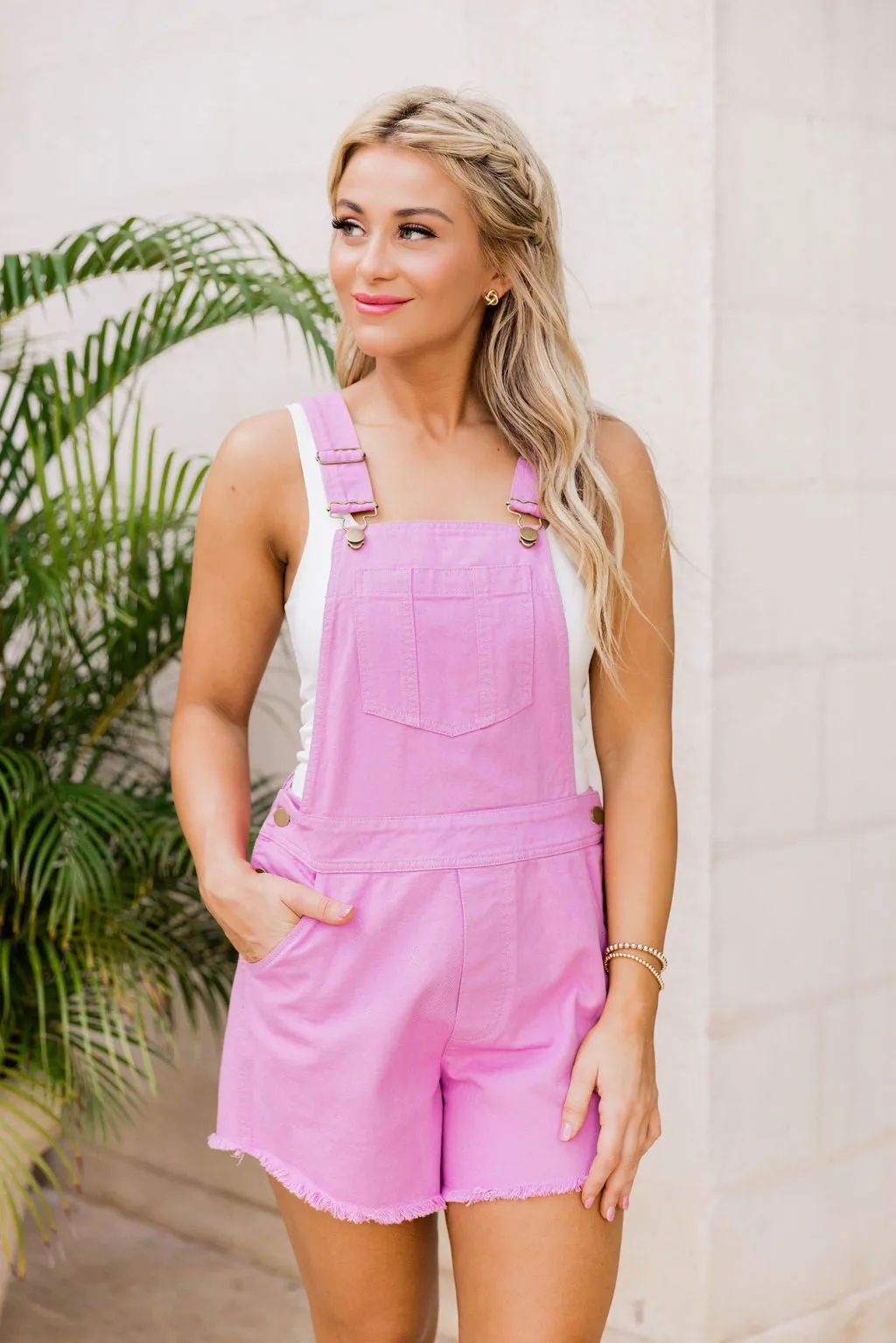 Easy Roads Magenta Short Overalls FINAL SALE