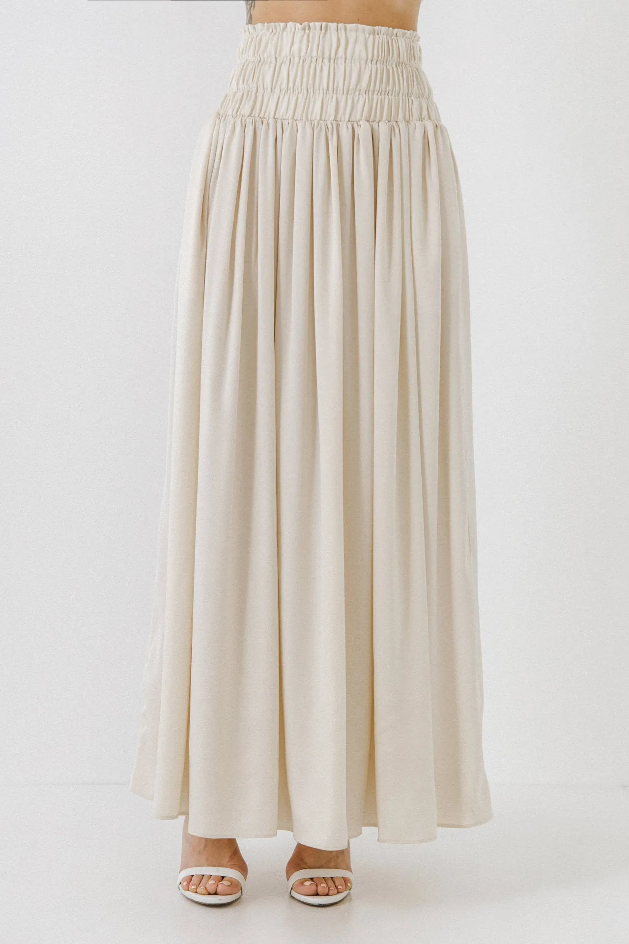 Elastic Waist Maxi Skirt