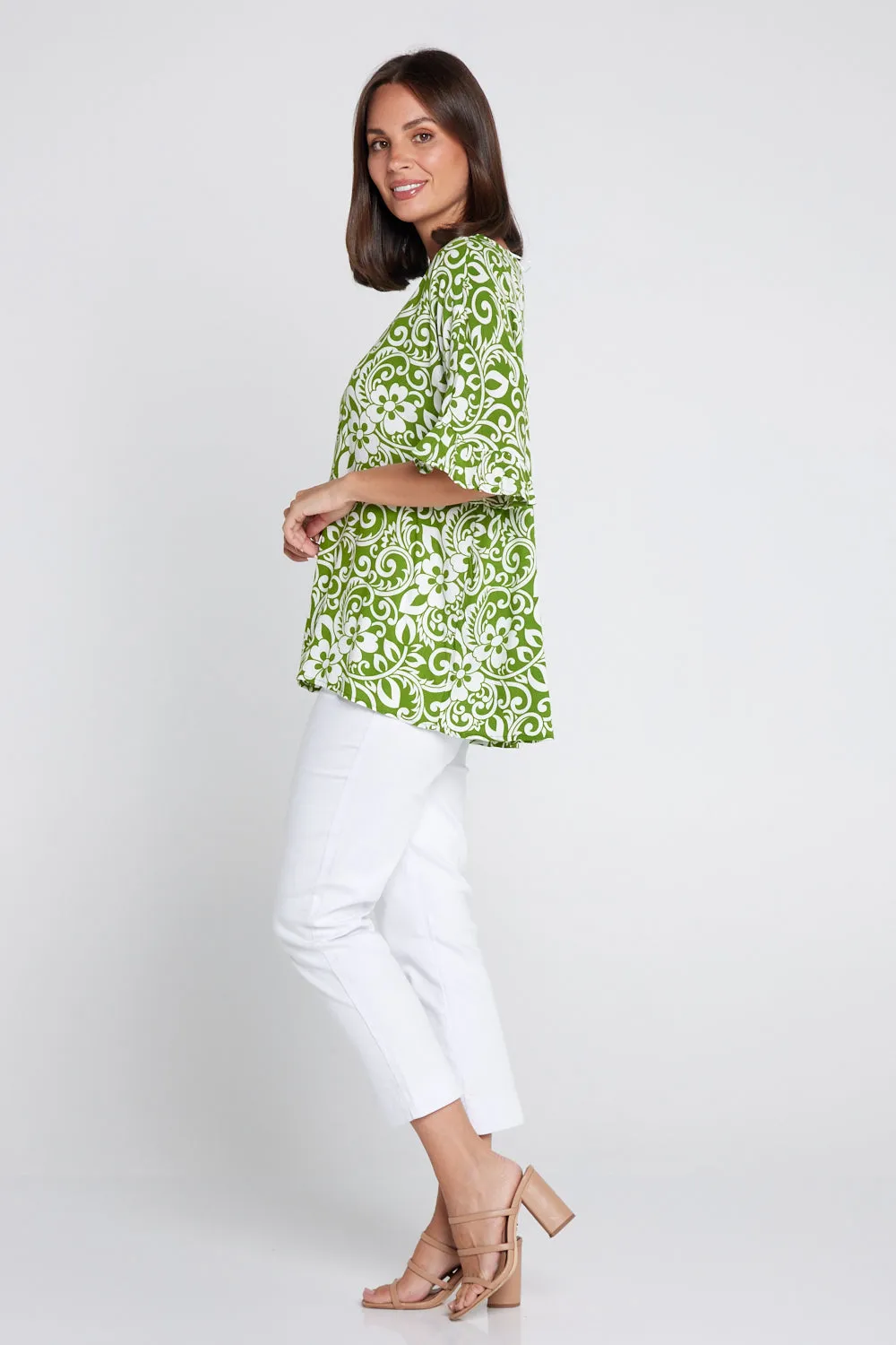 Farren Top - Green Print