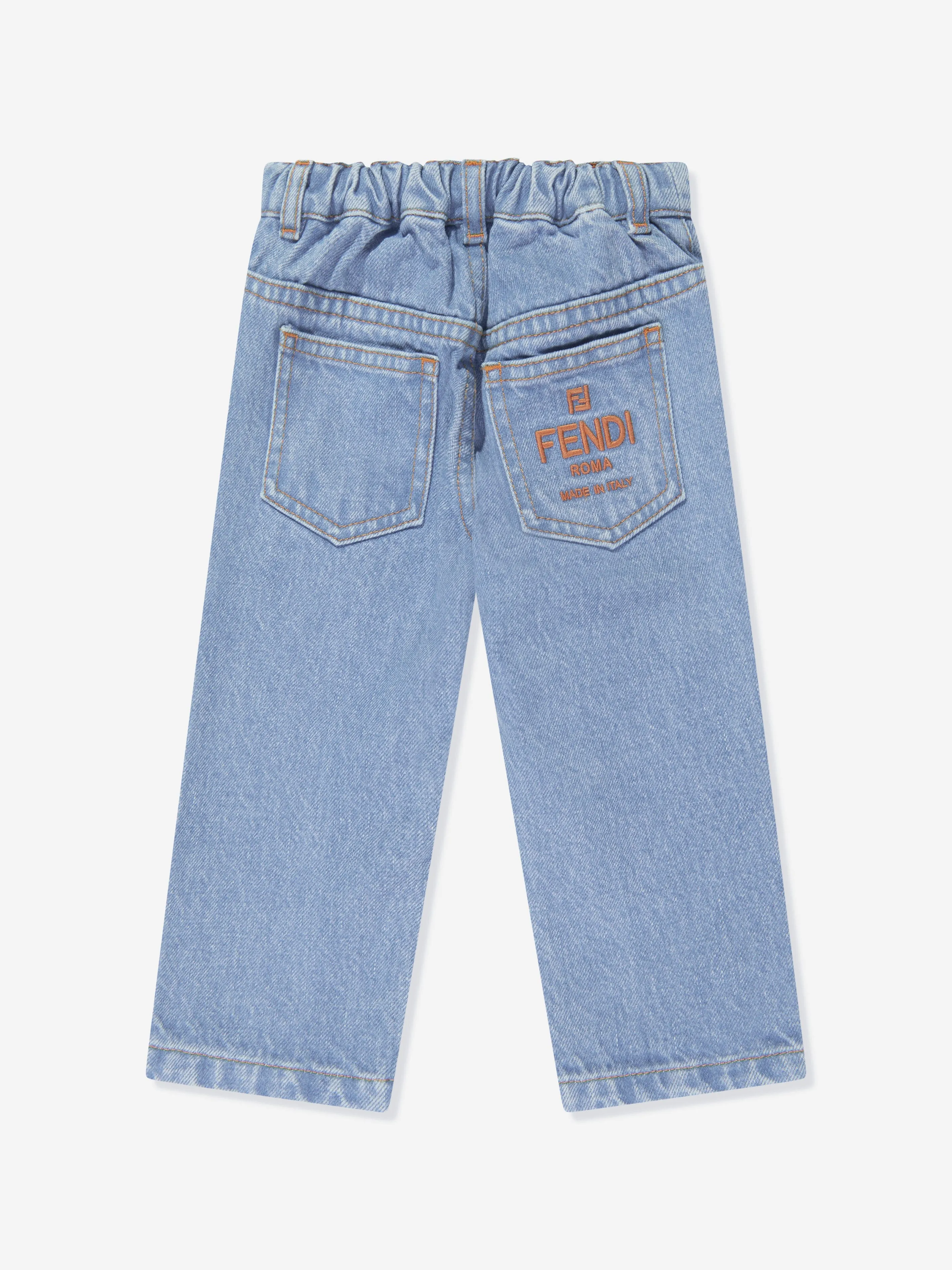 Fendi Baby Boys Denim Jeans in Blue