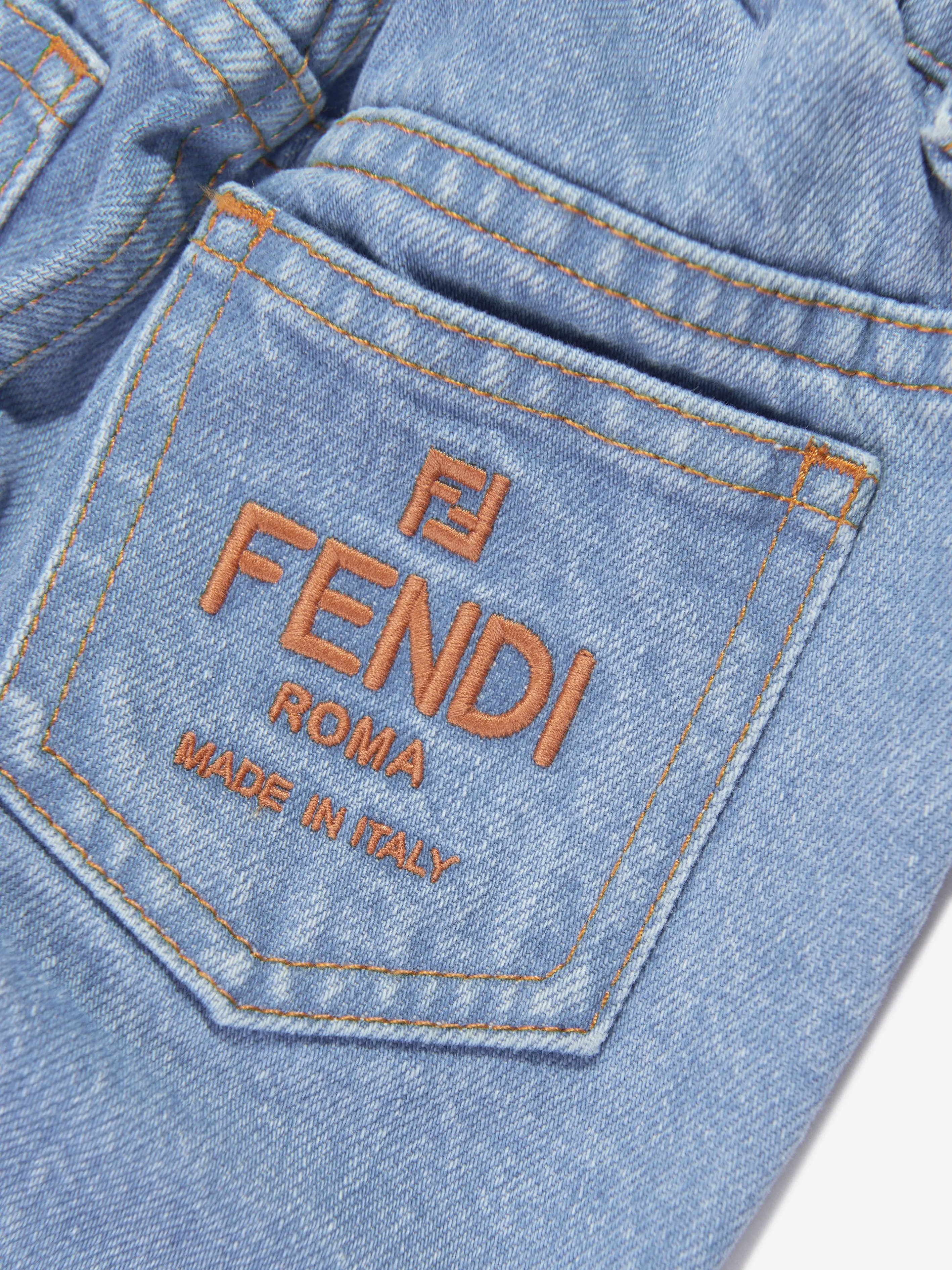 Fendi Baby Boys Denim Jeans in Blue