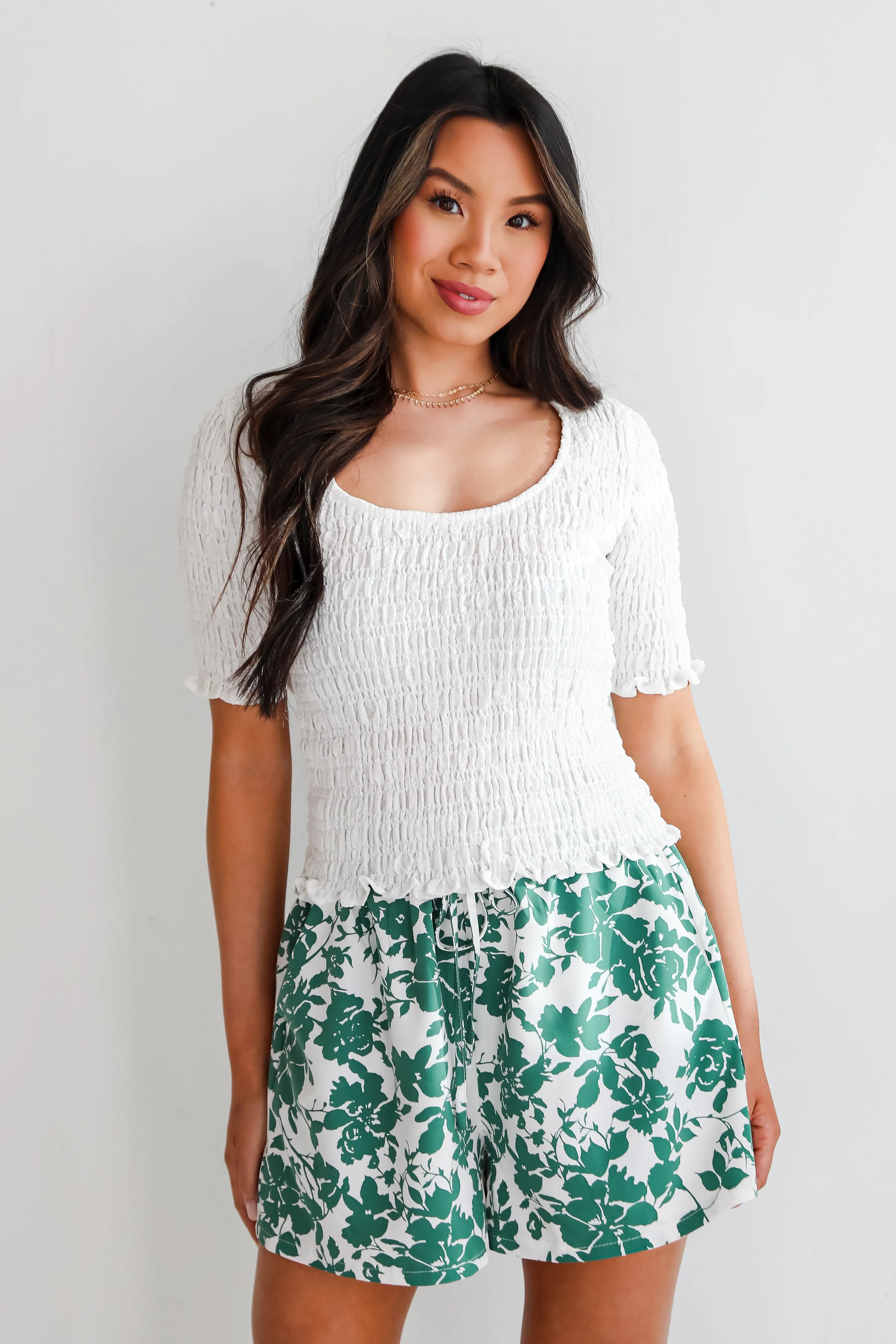 FINAL SALE - Dreamy Approach White Smocked Crop Top