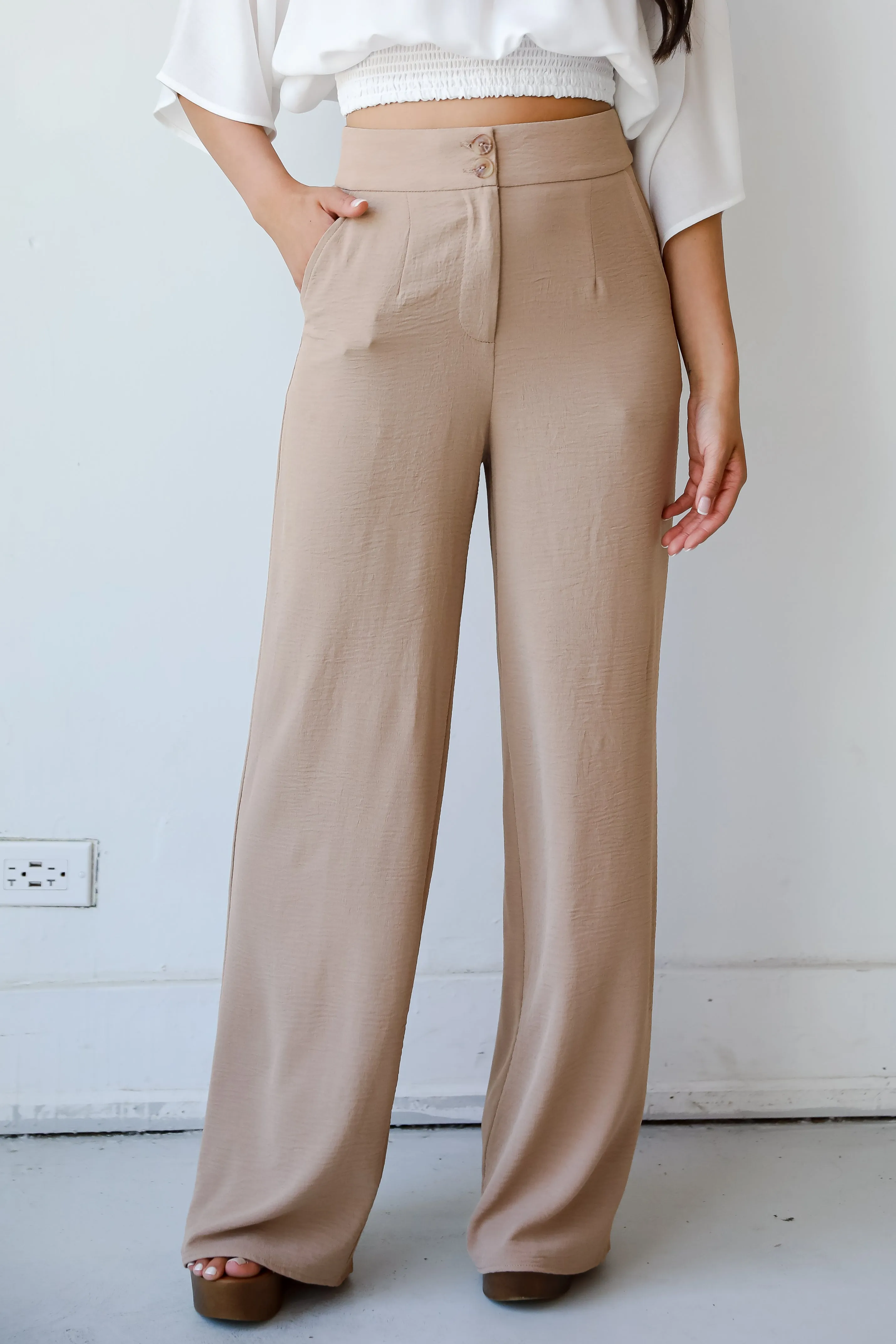 FINAL SALE - Effortless Intention Mocha Trouser Pants