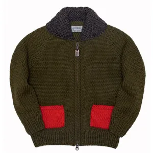 Granted Bomber Chunky Knit- Olive