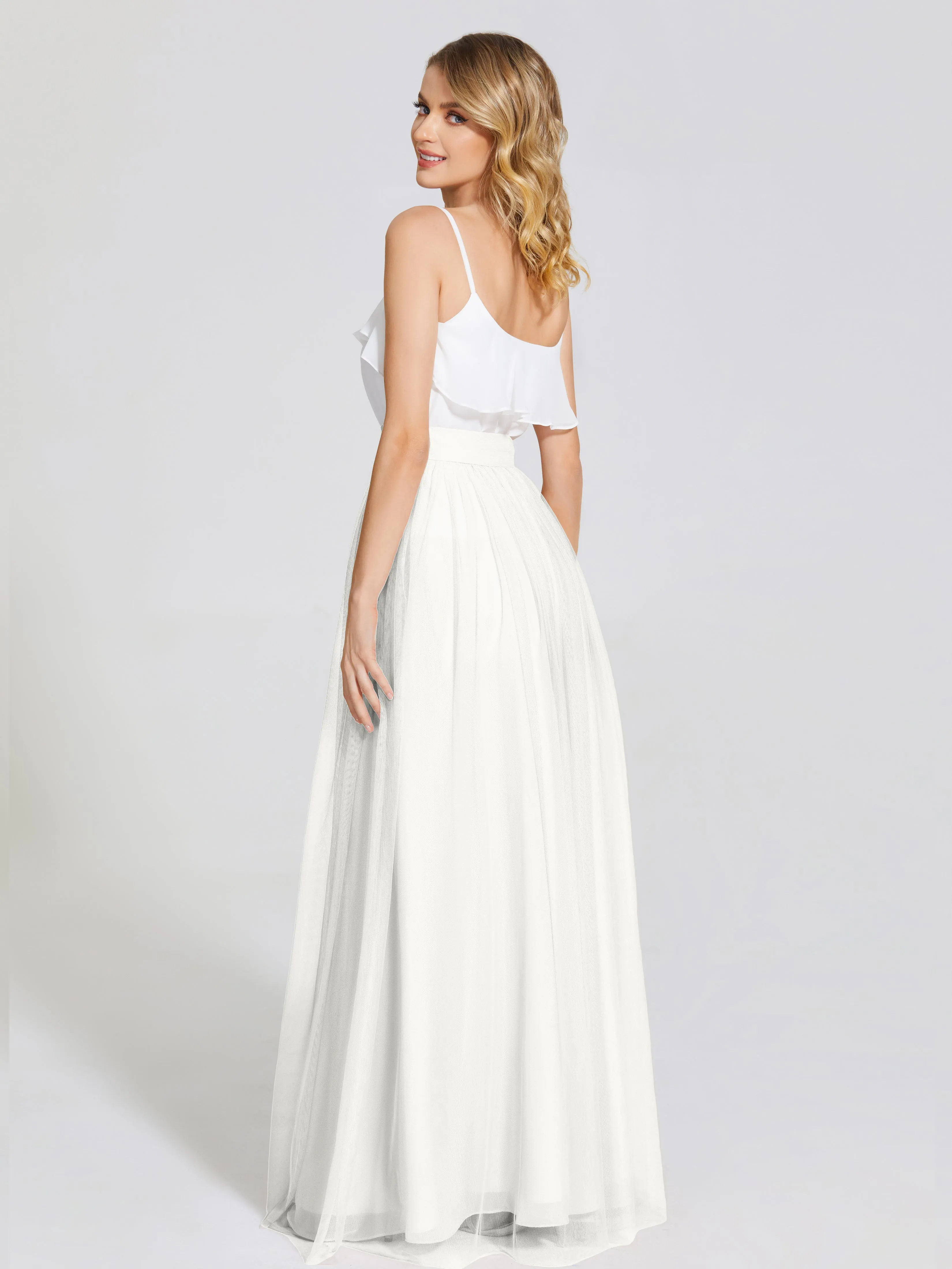 Hayden Simple A-Line Long Tulle Skirt