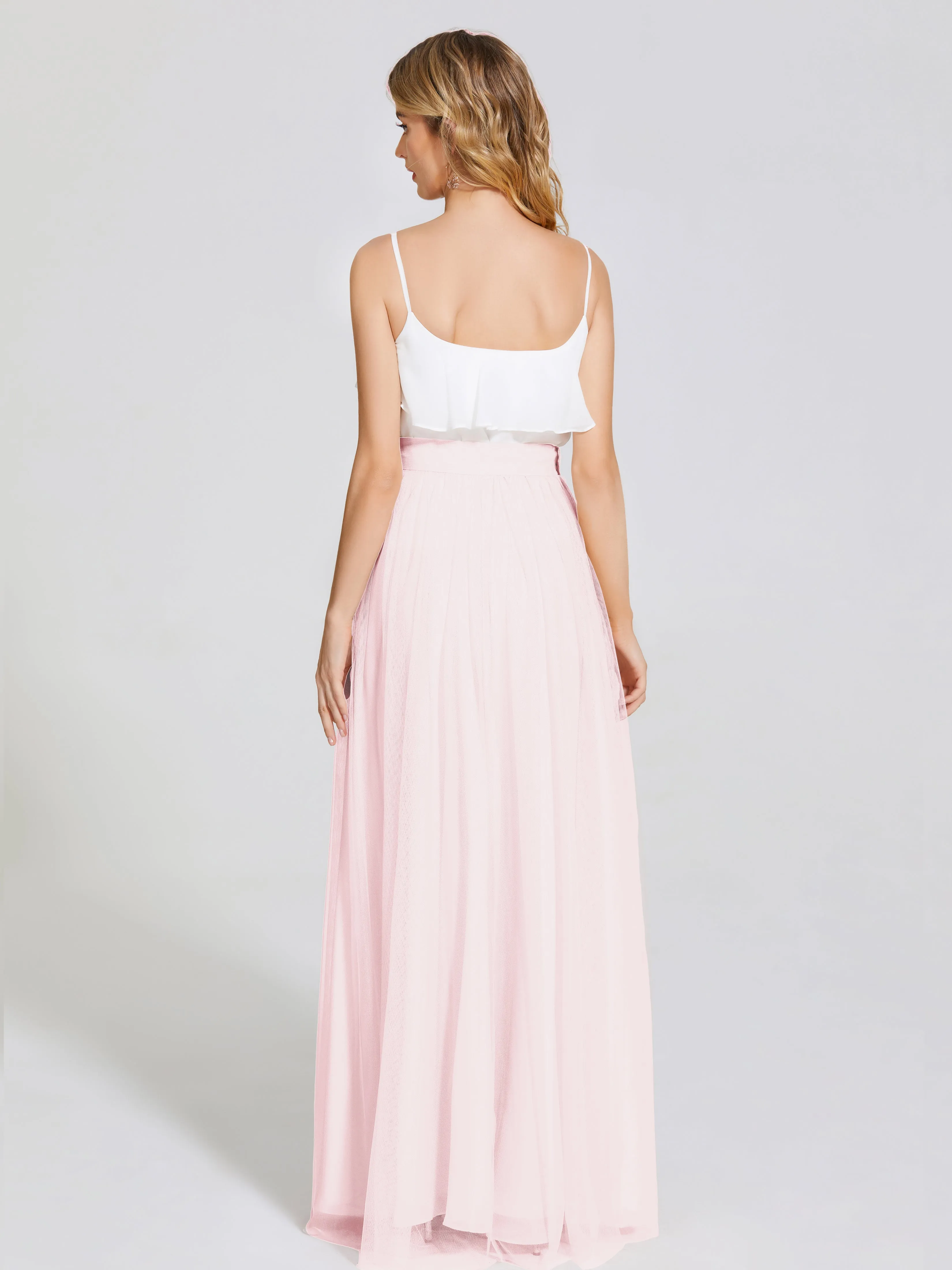 Hayden Simple A-Line Long Tulle Skirt