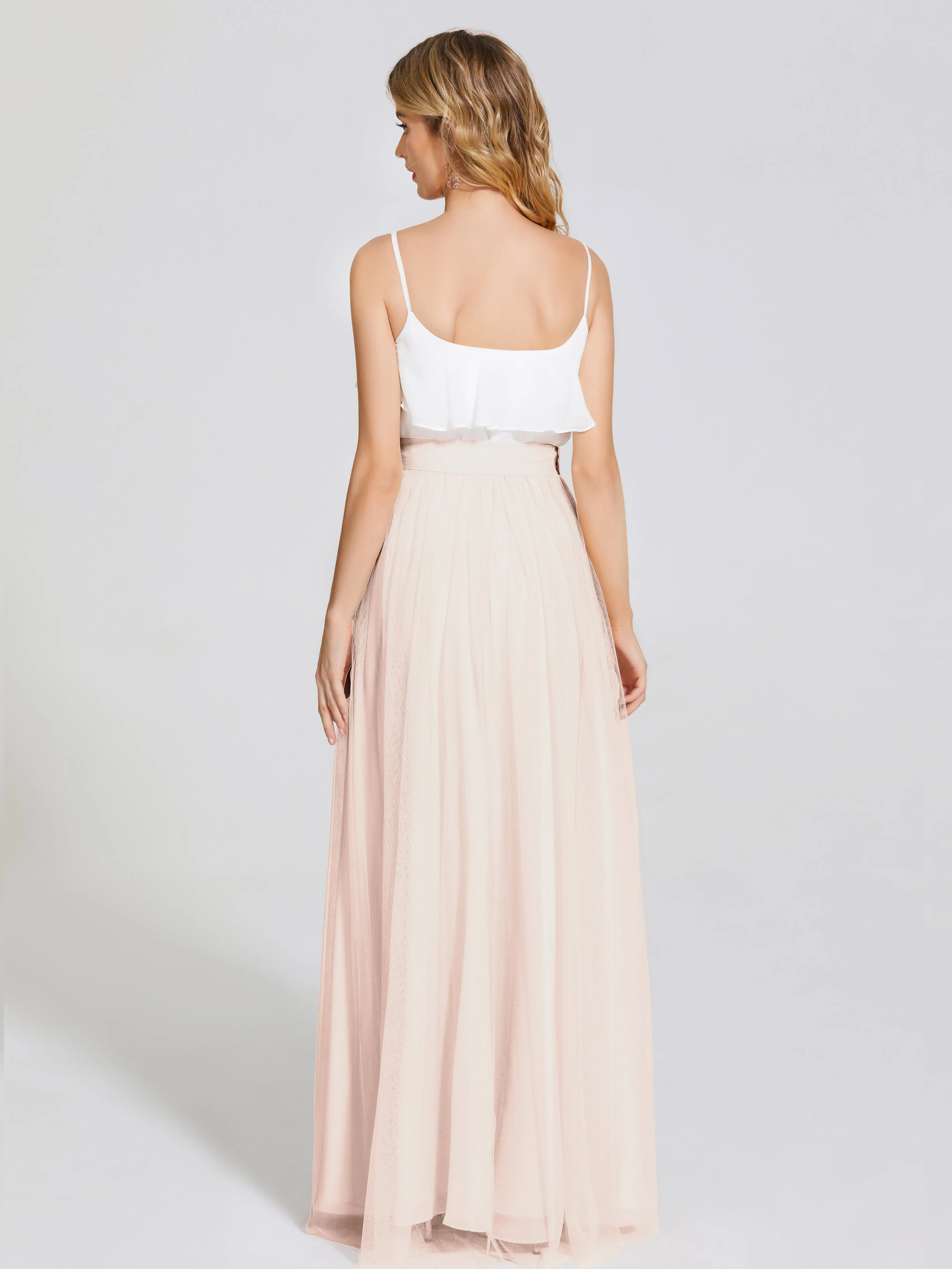 Hayden Simple A-Line Long Tulle Skirt