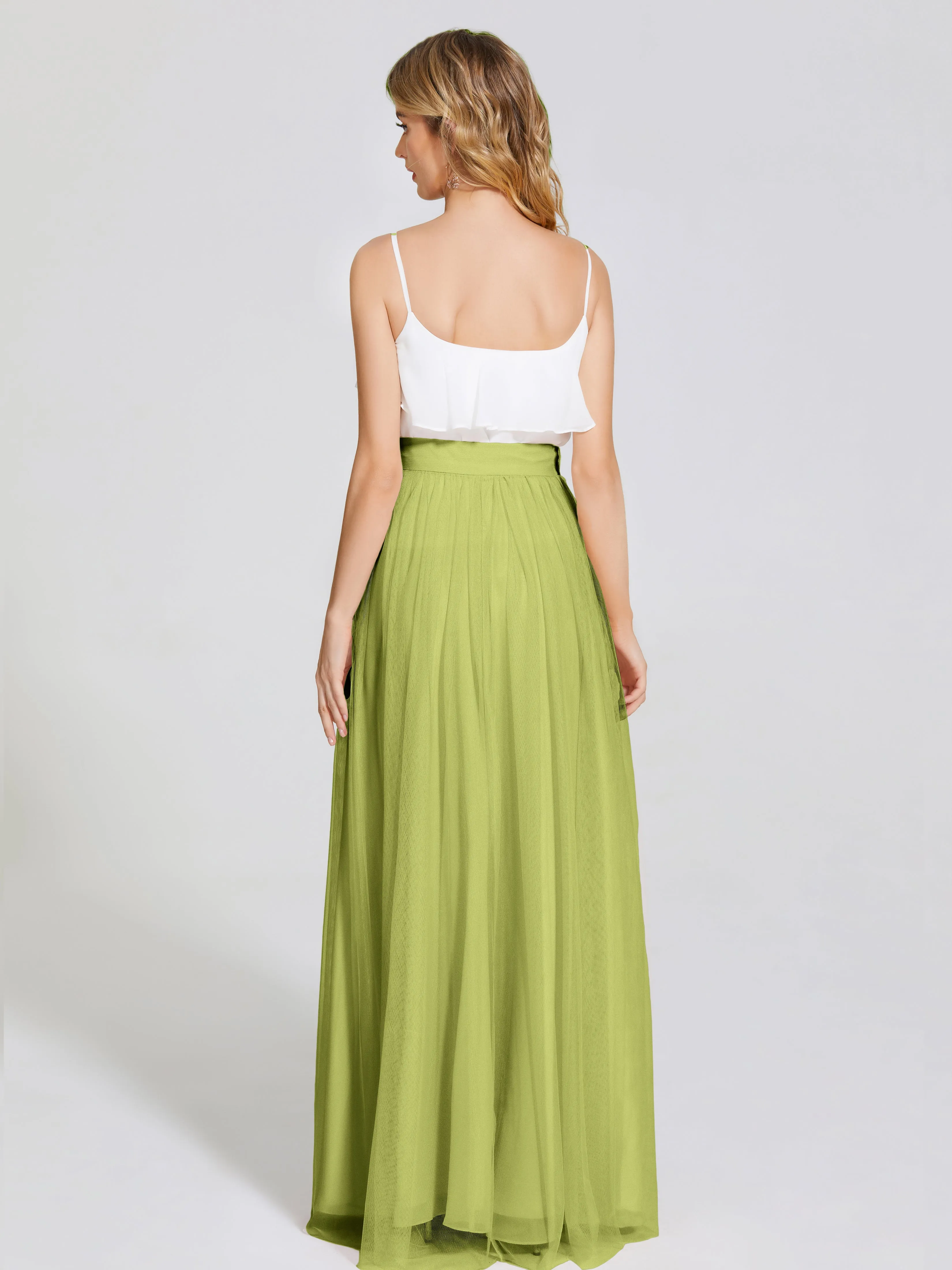 Hayden Simple A-Line Long Tulle Skirt