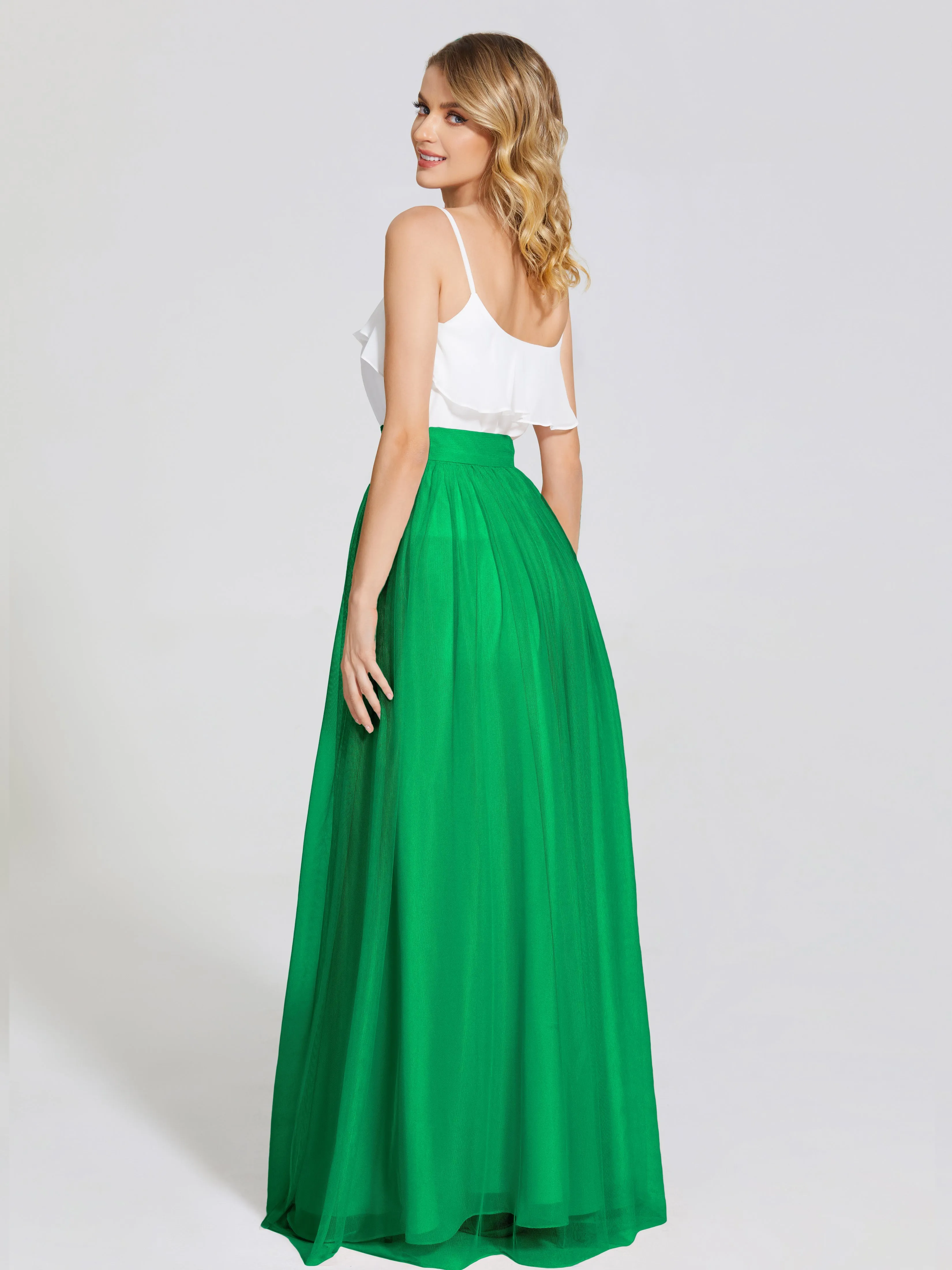 Hayden Simple A-Line Long Tulle Skirt