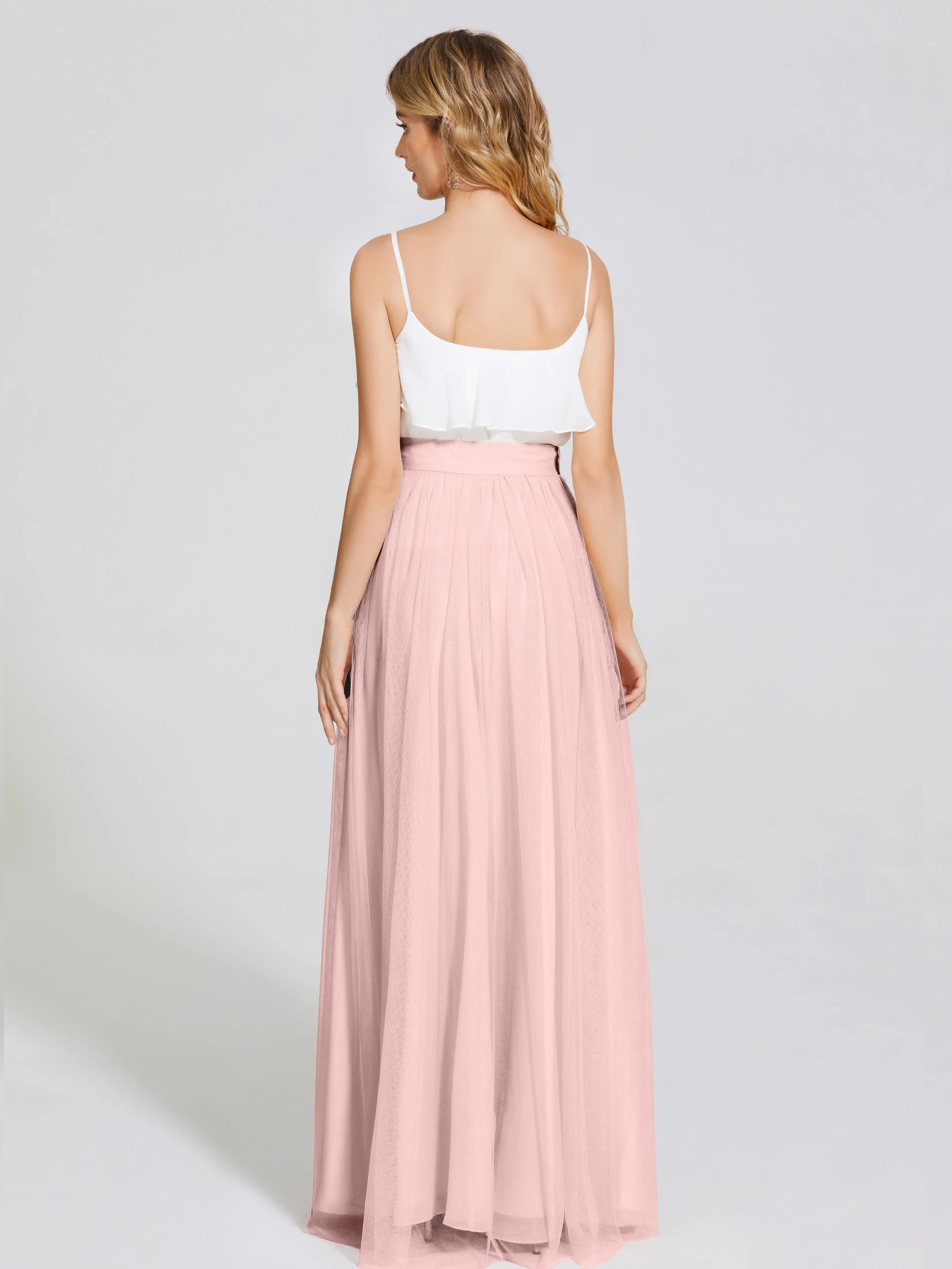 Hayden Simple A-Line Long Tulle Skirt