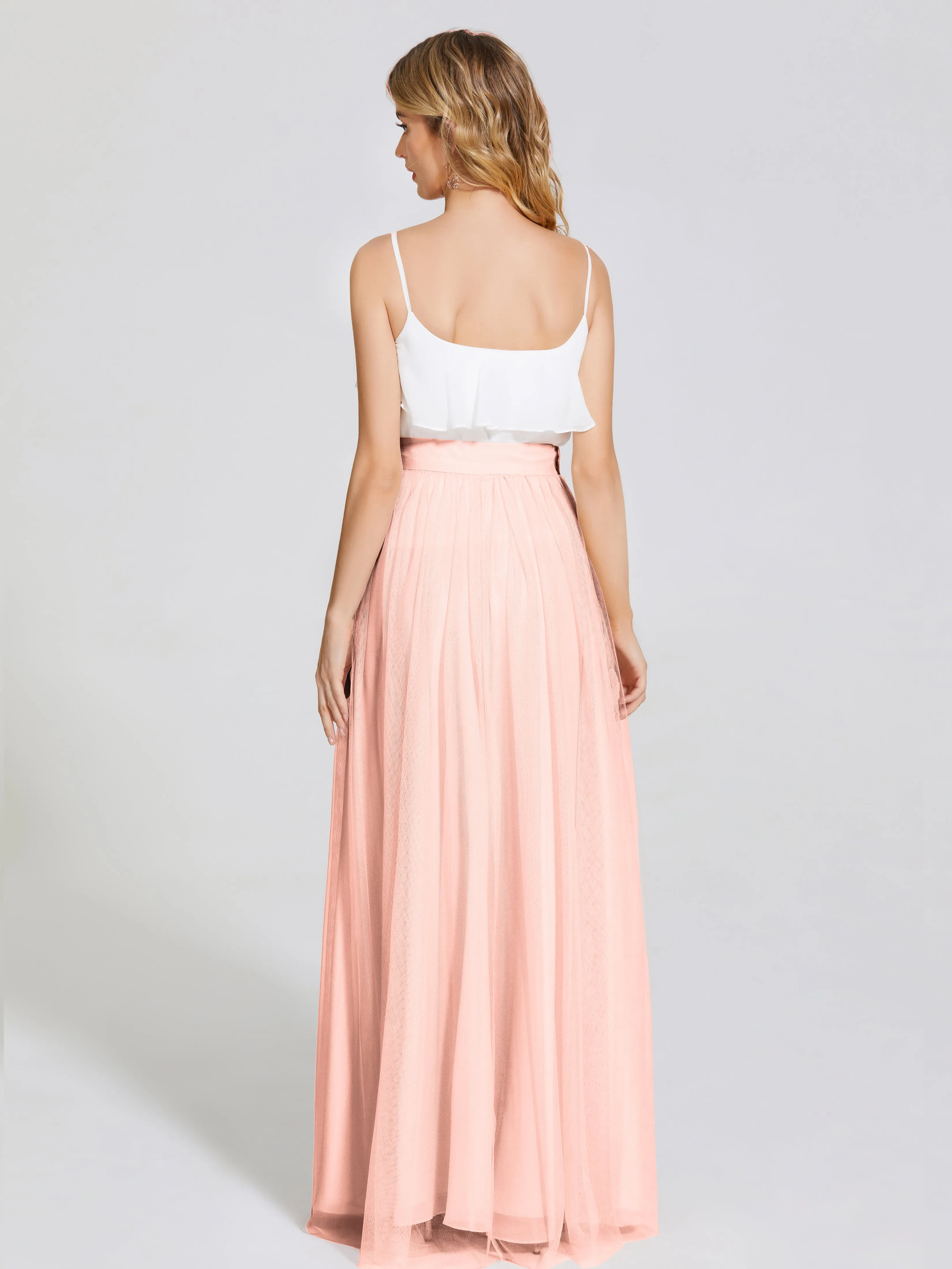 Hayden Simple A-Line Long Tulle Skirt