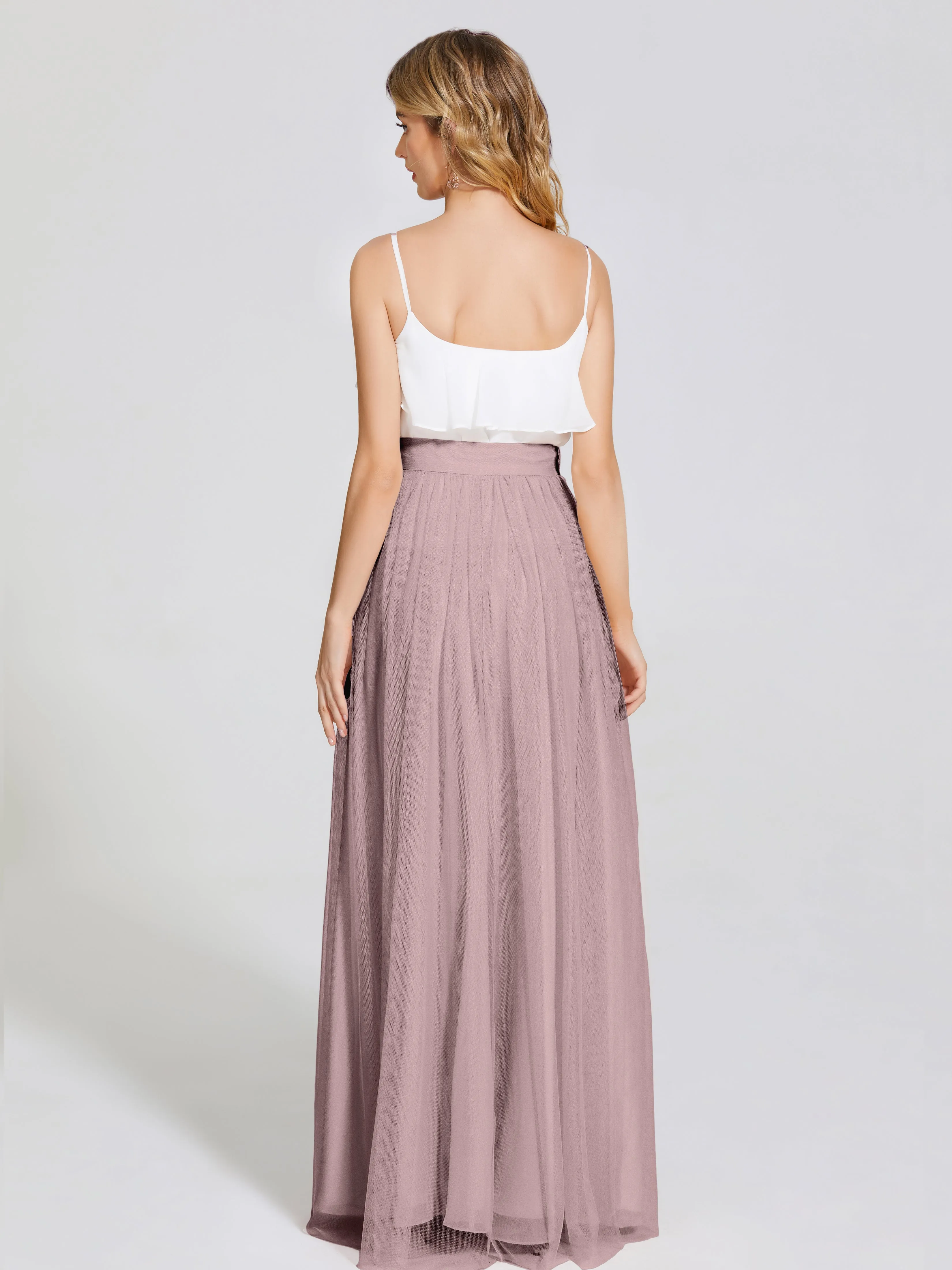 Hayden Simple A-Line Long Tulle Skirt