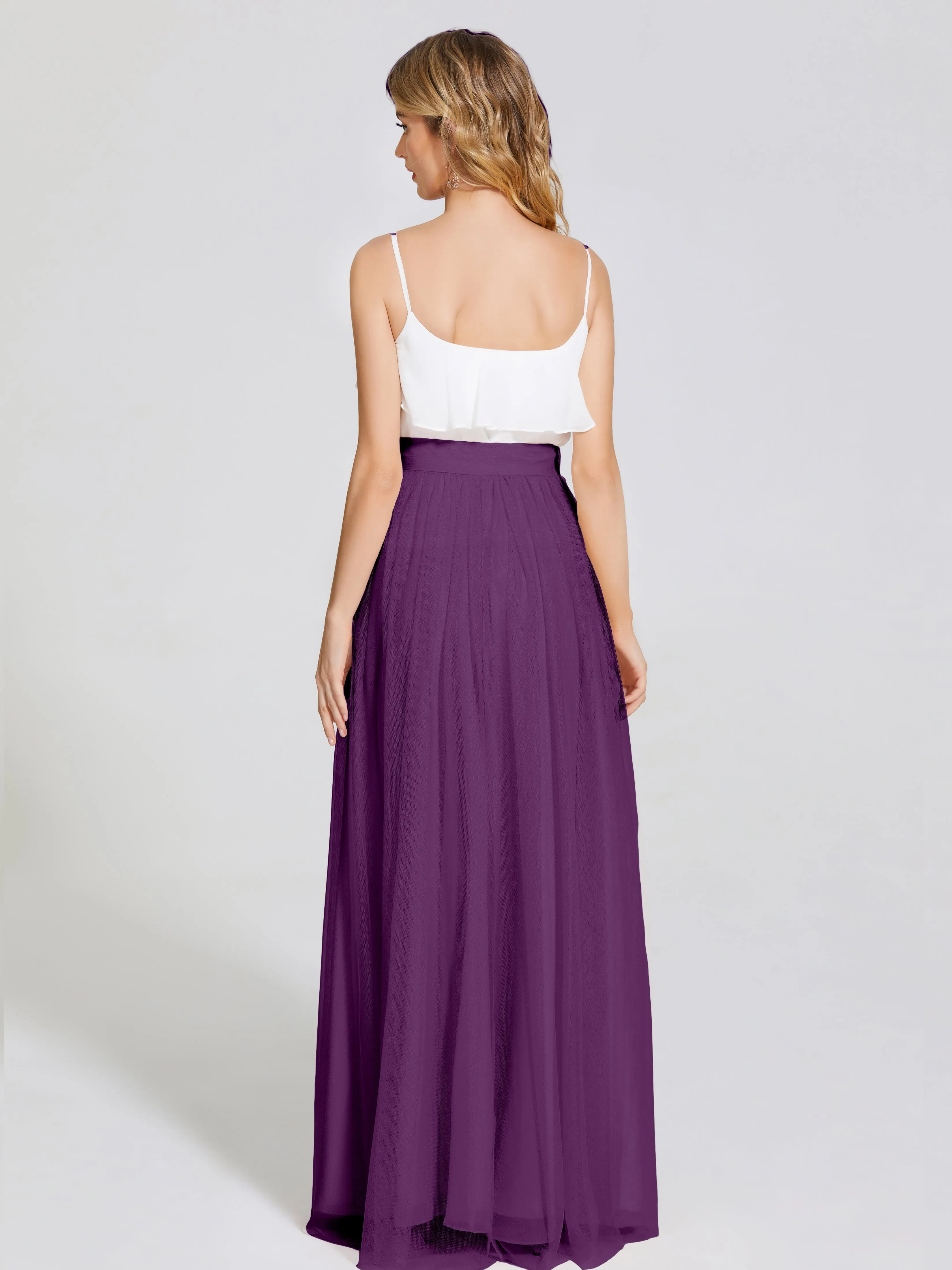 Hayden Simple A-Line Long Tulle Skirt