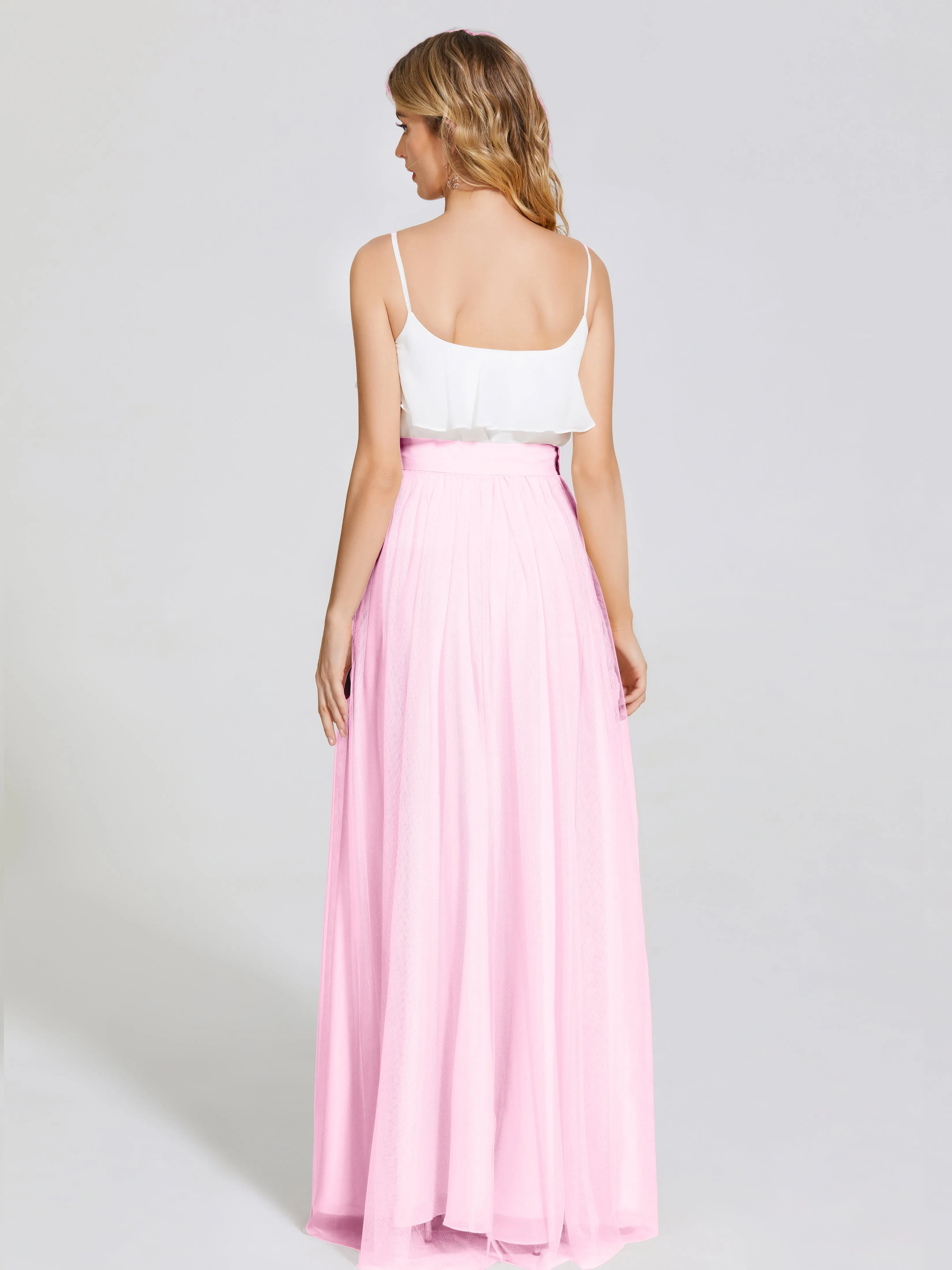 Hayden Simple A-Line Long Tulle Skirt