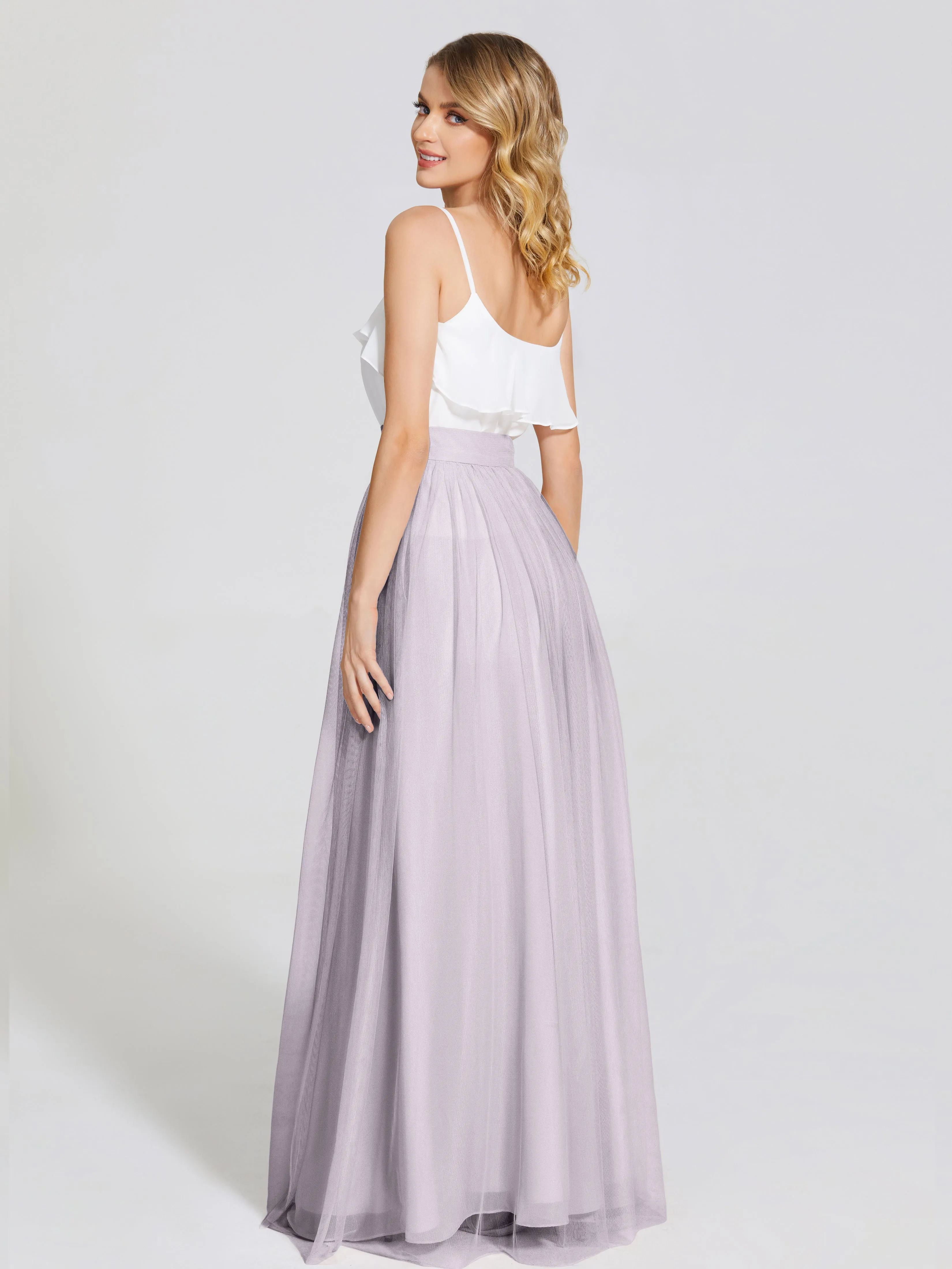 Hayden Simple A-Line Long Tulle Skirt