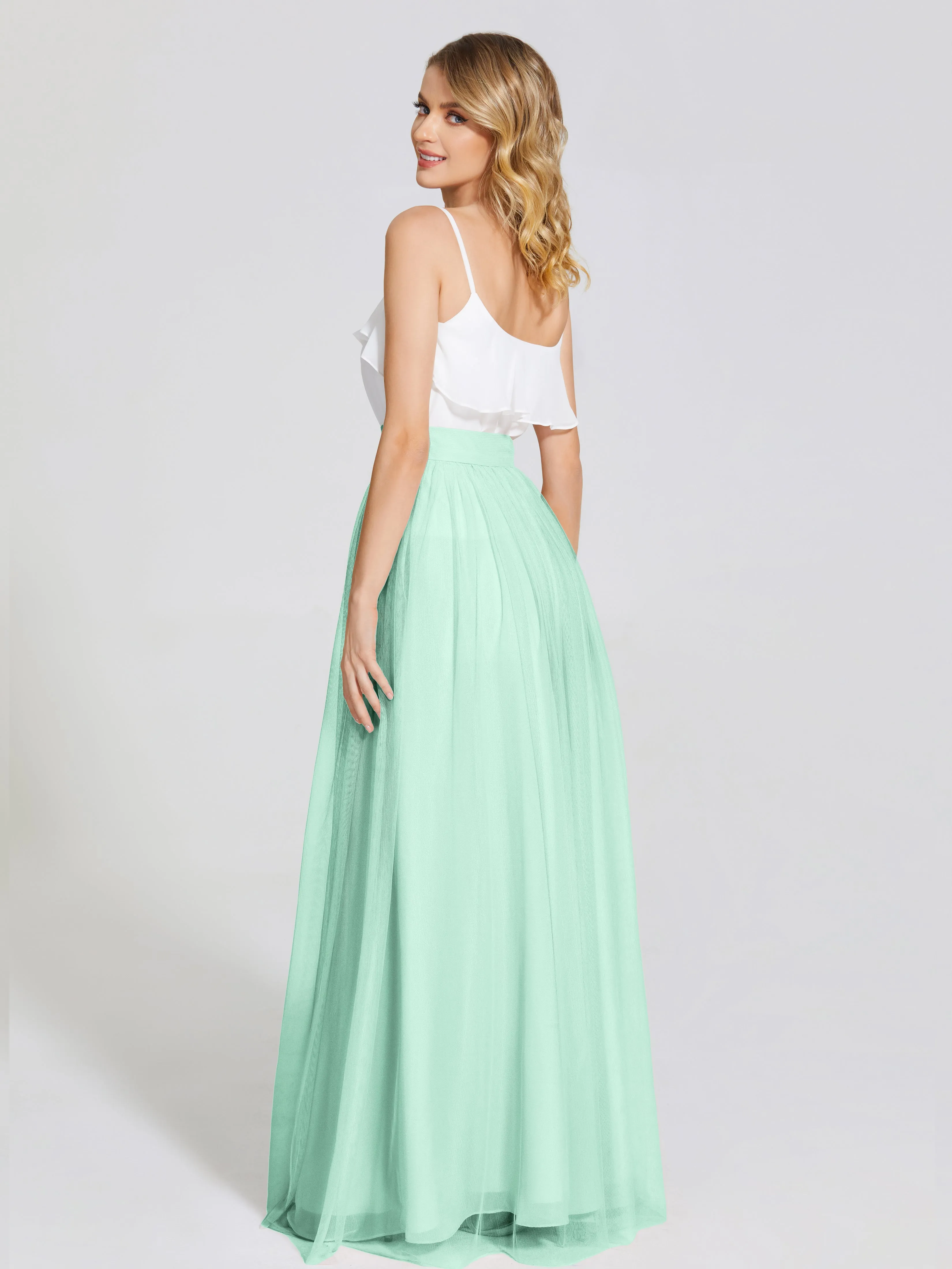 Hayden Simple A-Line Long Tulle Skirt