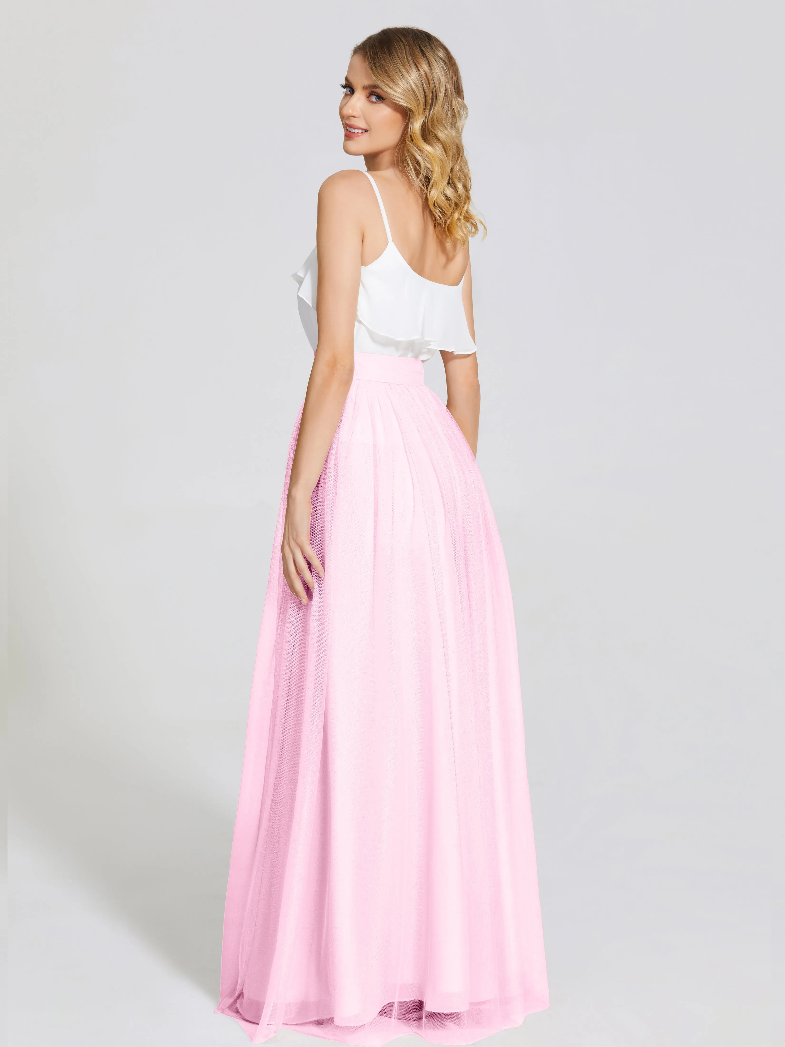 Hayden Simple A-Line Long Tulle Skirt