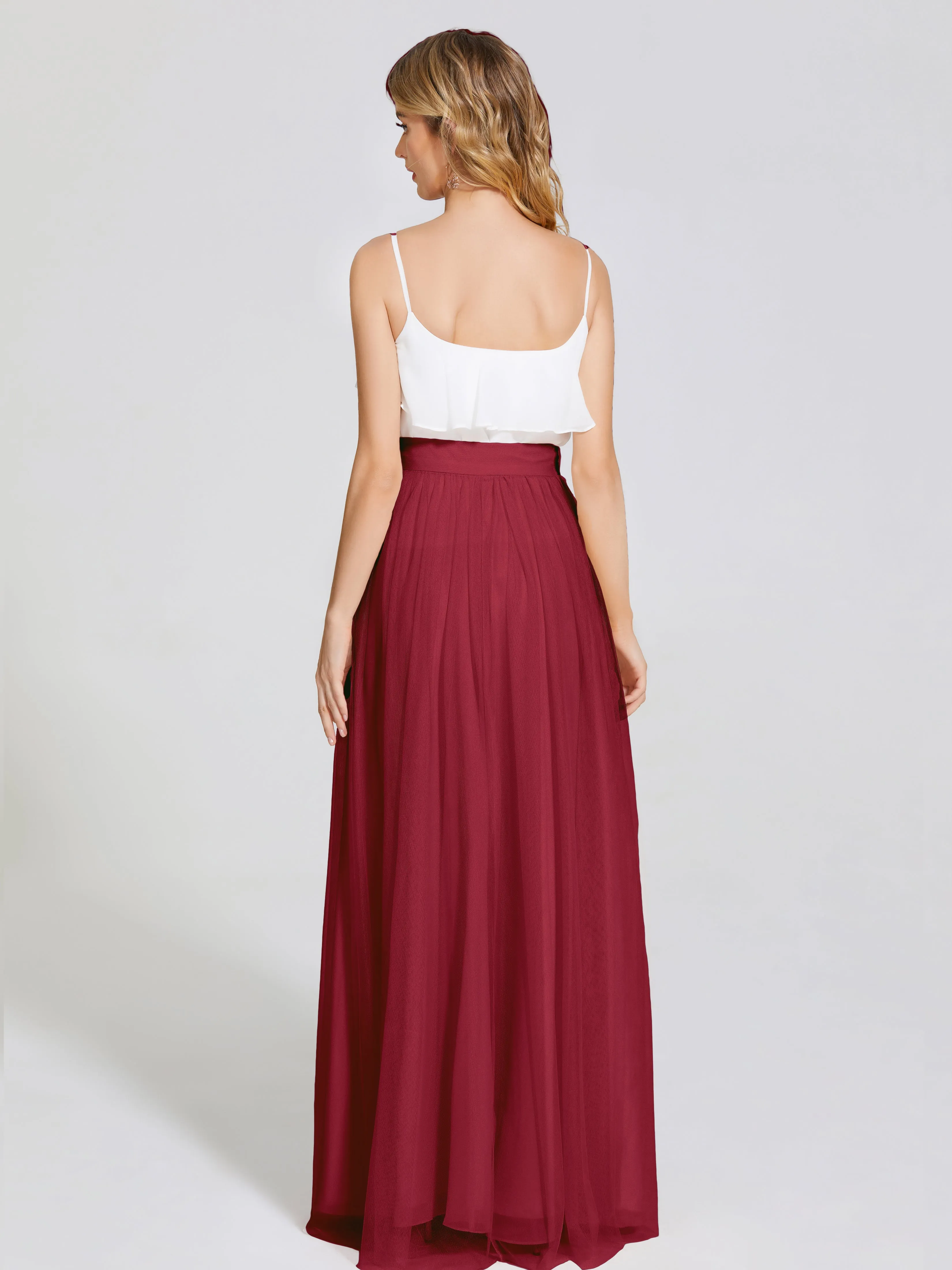 Hayden Simple A-Line Long Tulle Skirt