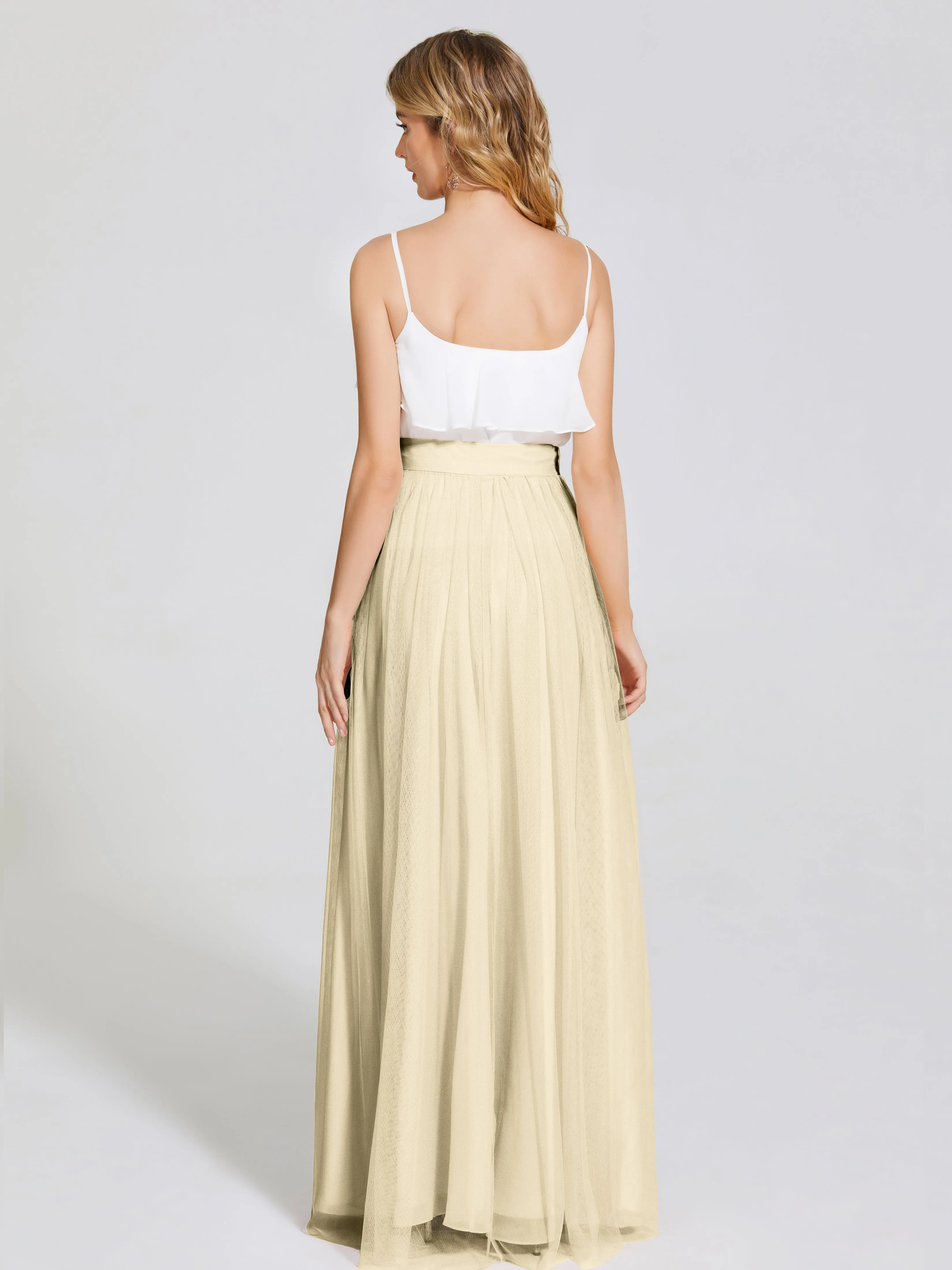 Hayden Simple A-Line Long Tulle Skirt