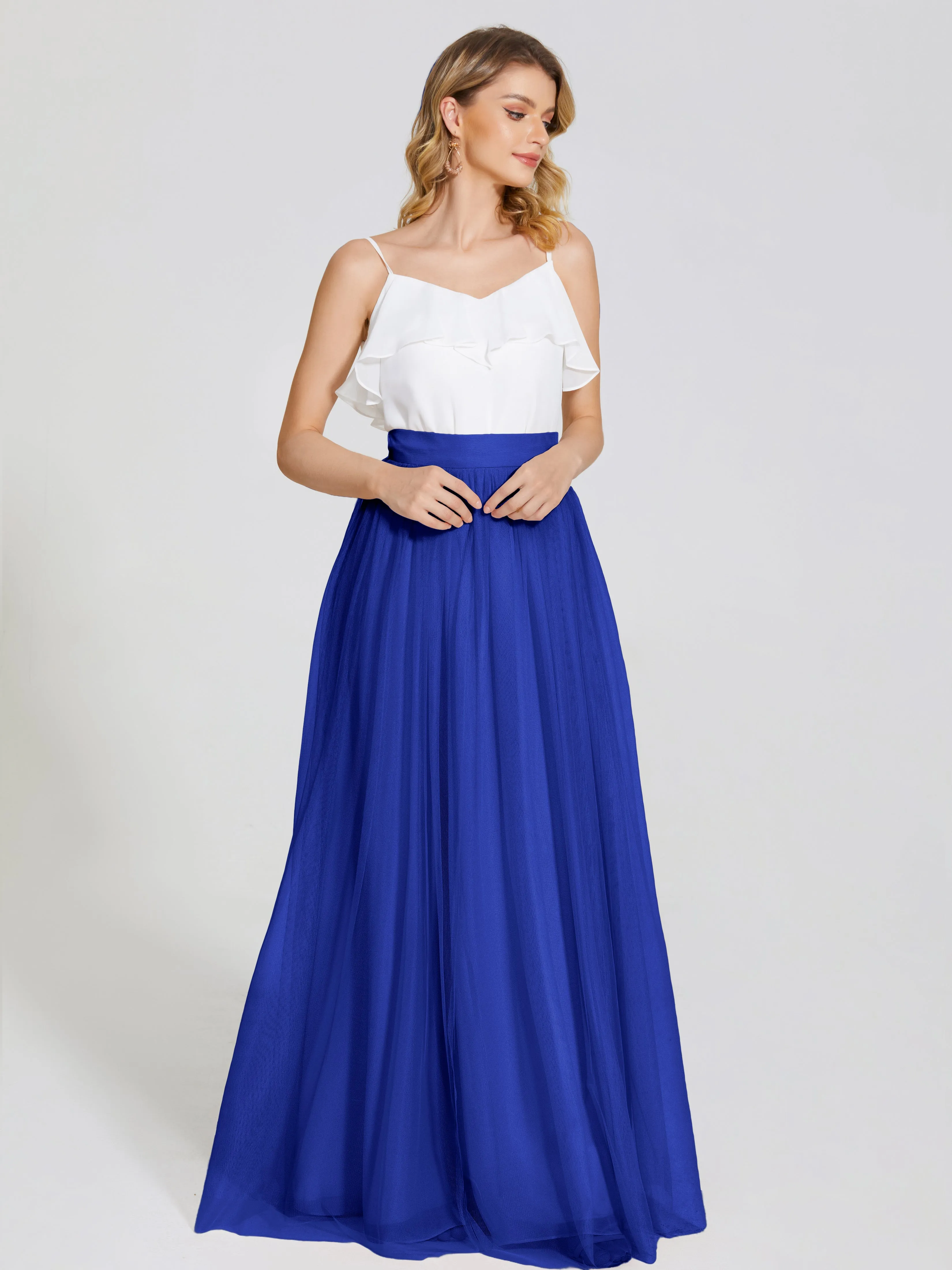 Hayden Simple A-Line Long Tulle Skirt