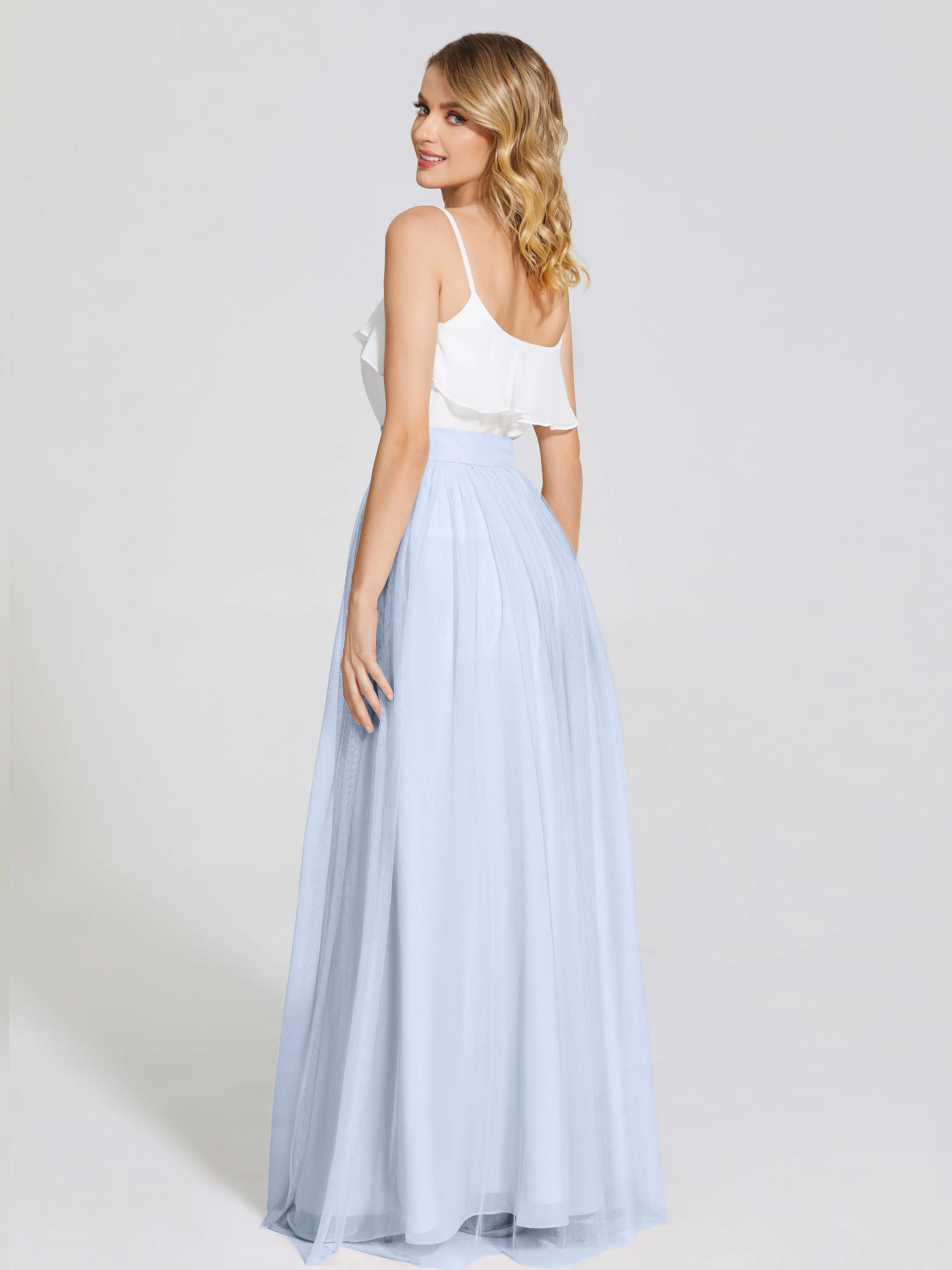 Hayden Simple A-Line Long Tulle Skirt