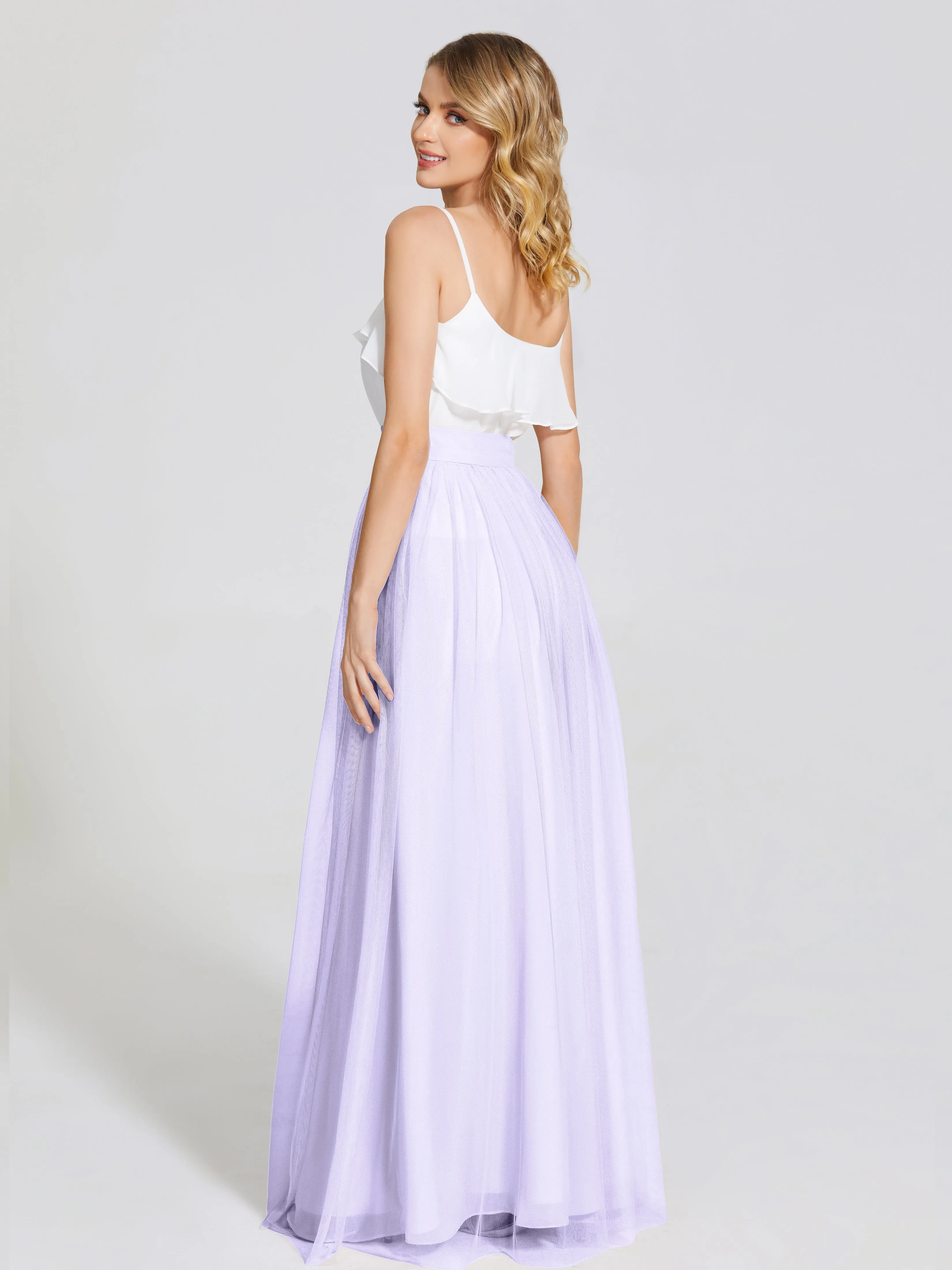 Hayden Simple A-Line Long Tulle Skirt