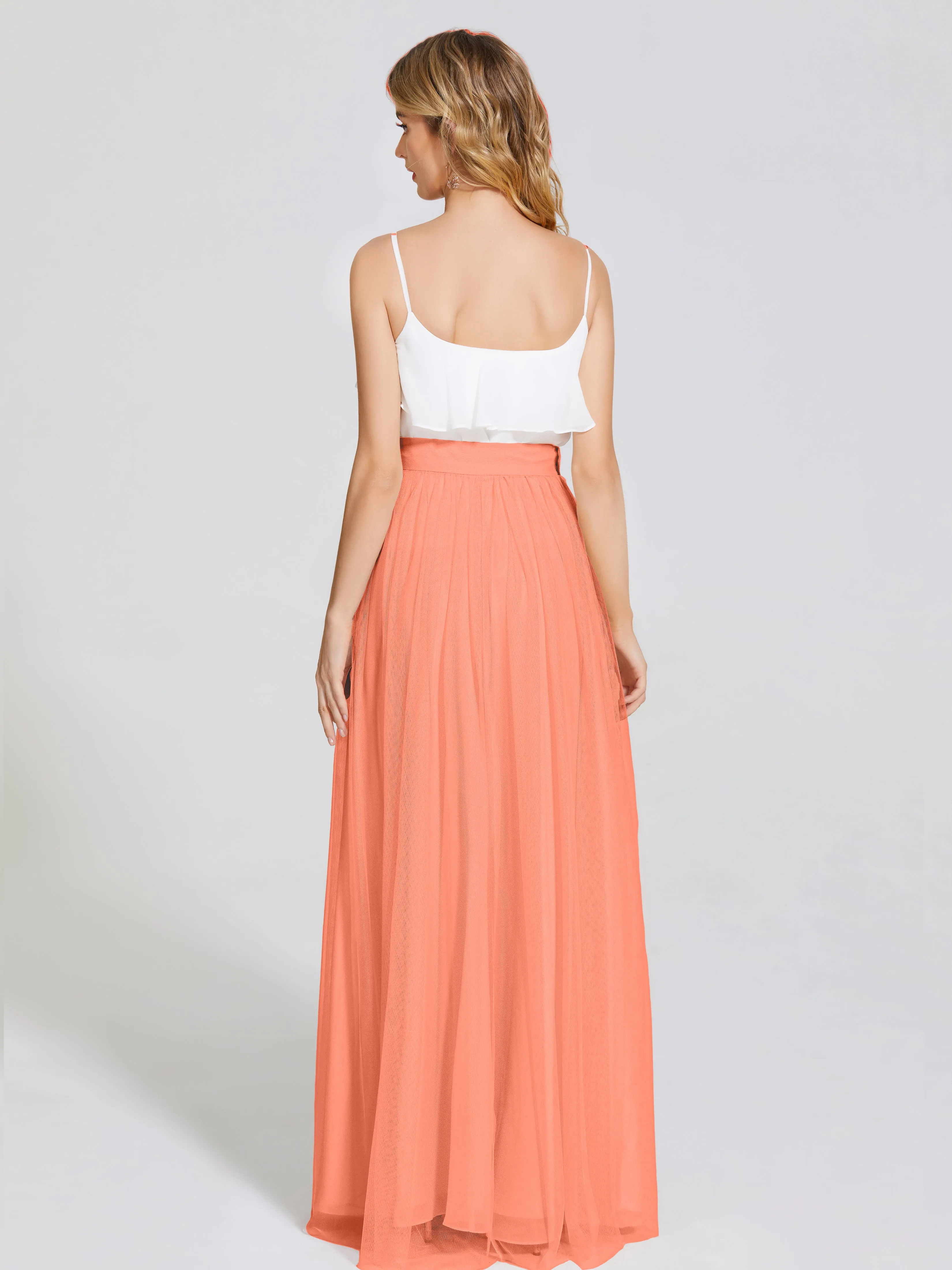 Hayden Simple A-Line Long Tulle Skirt