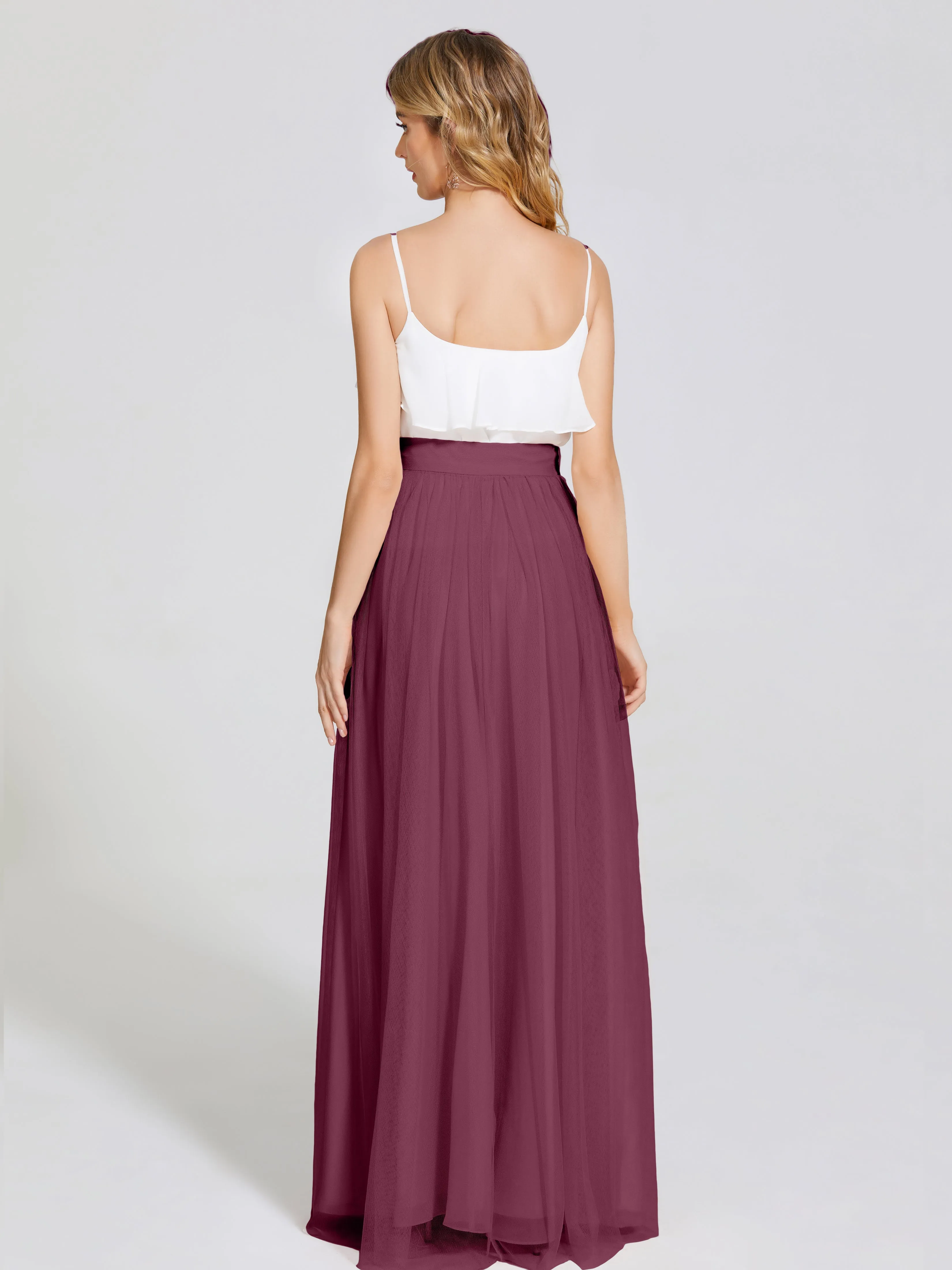 Hayden Simple A-Line Long Tulle Skirt