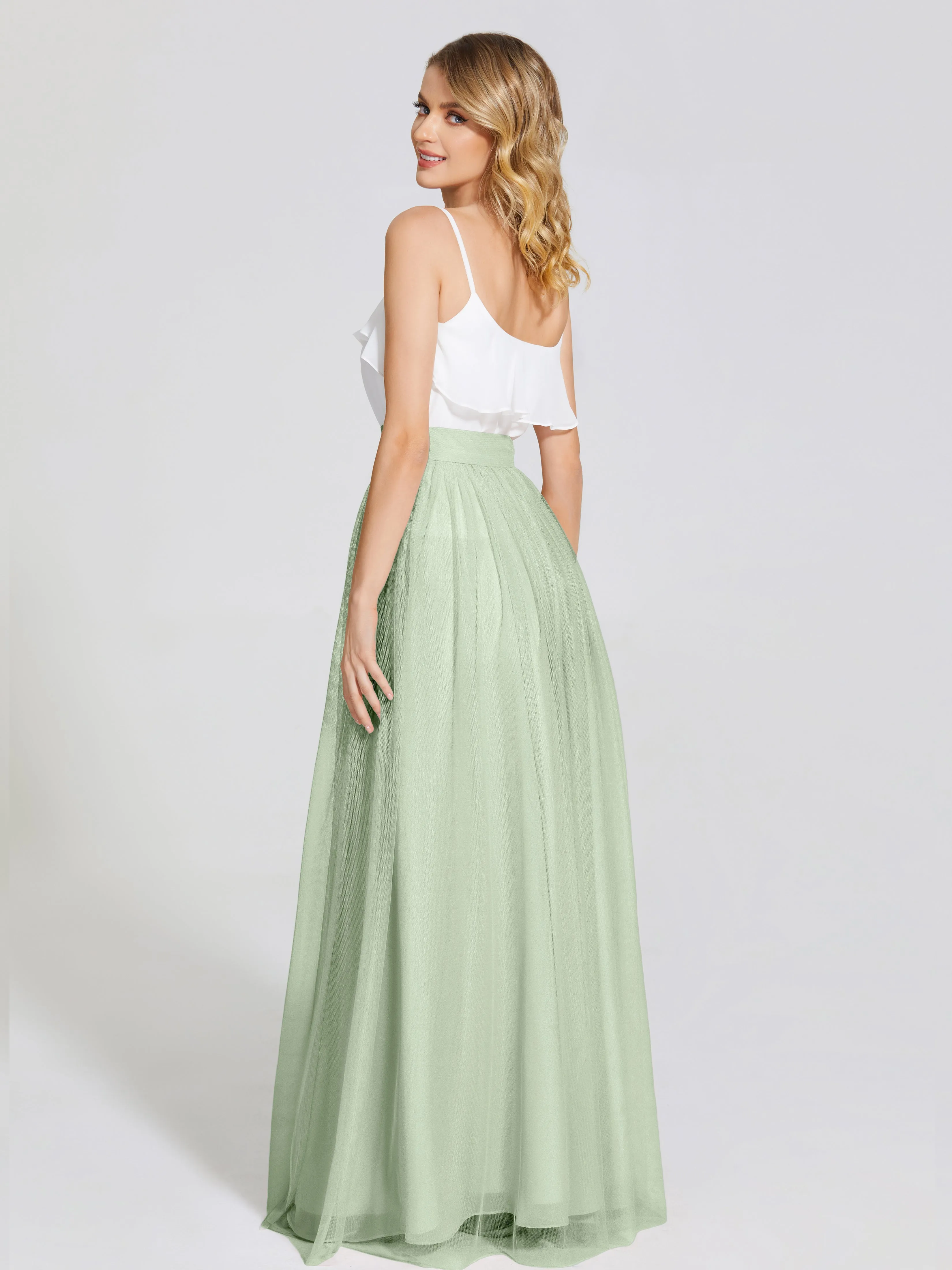 Hayden Simple A-Line Long Tulle Skirt