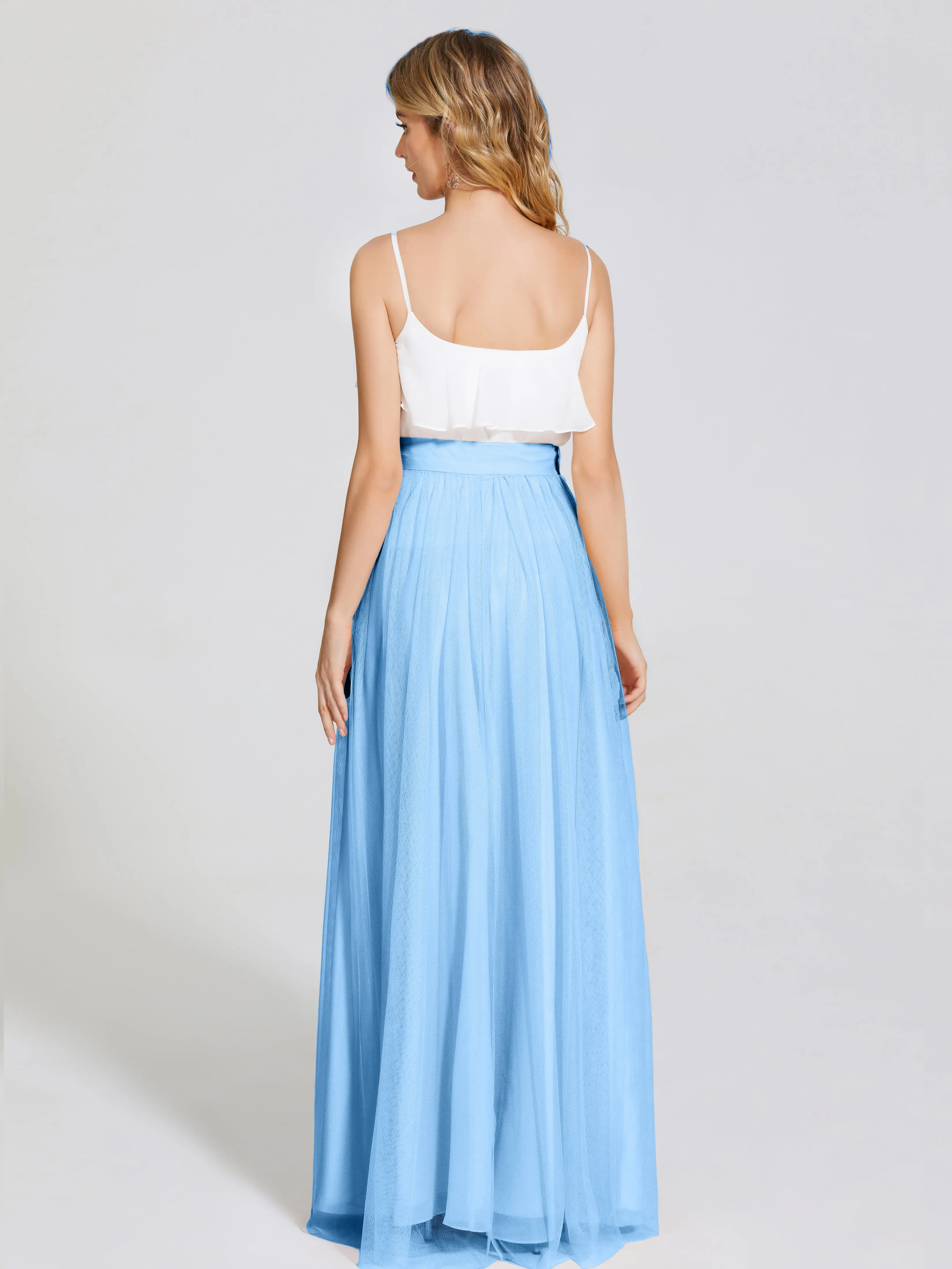 Hayden Simple A-Line Long Tulle Skirt