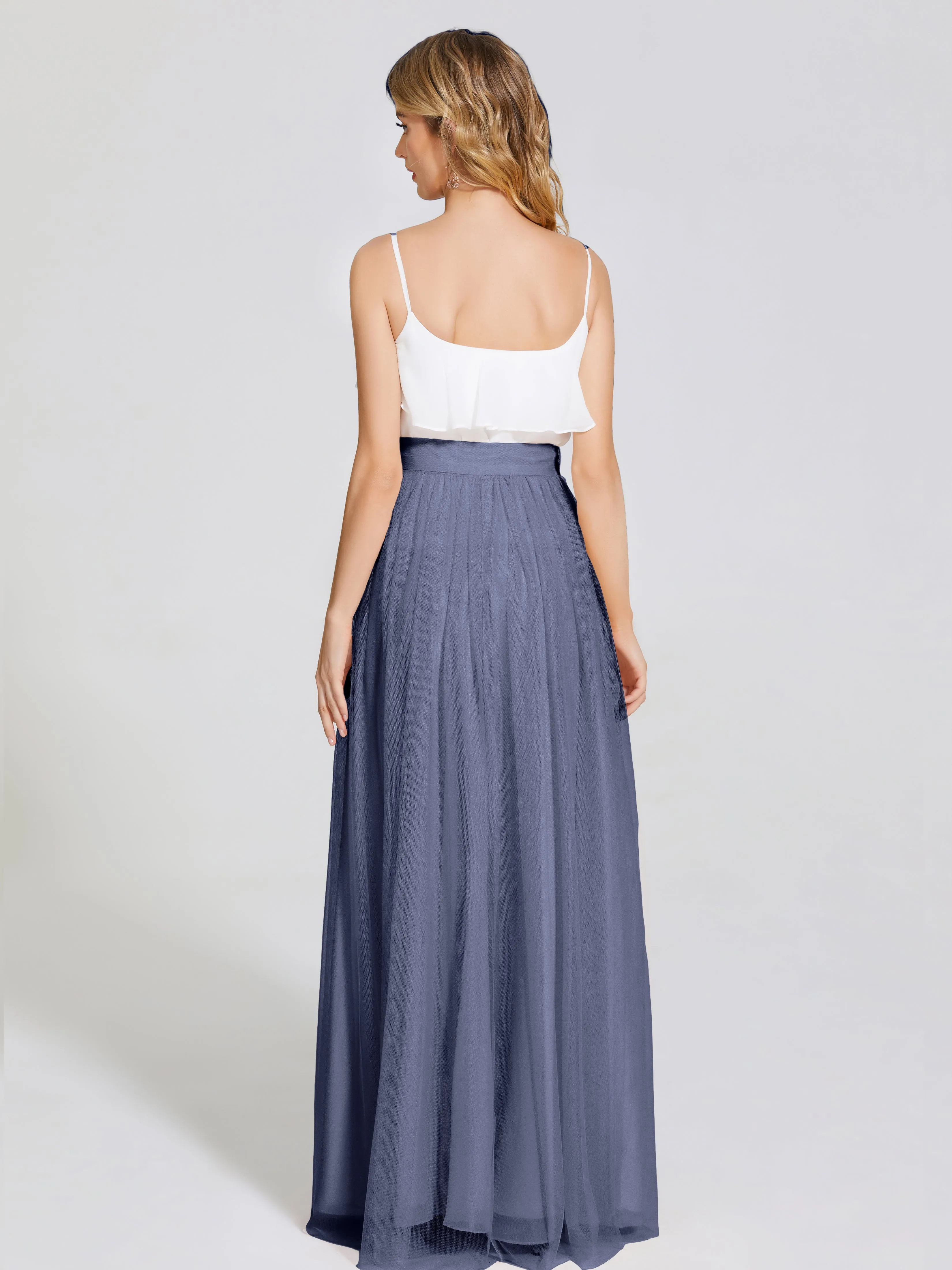 Hayden Simple A-Line Long Tulle Skirt